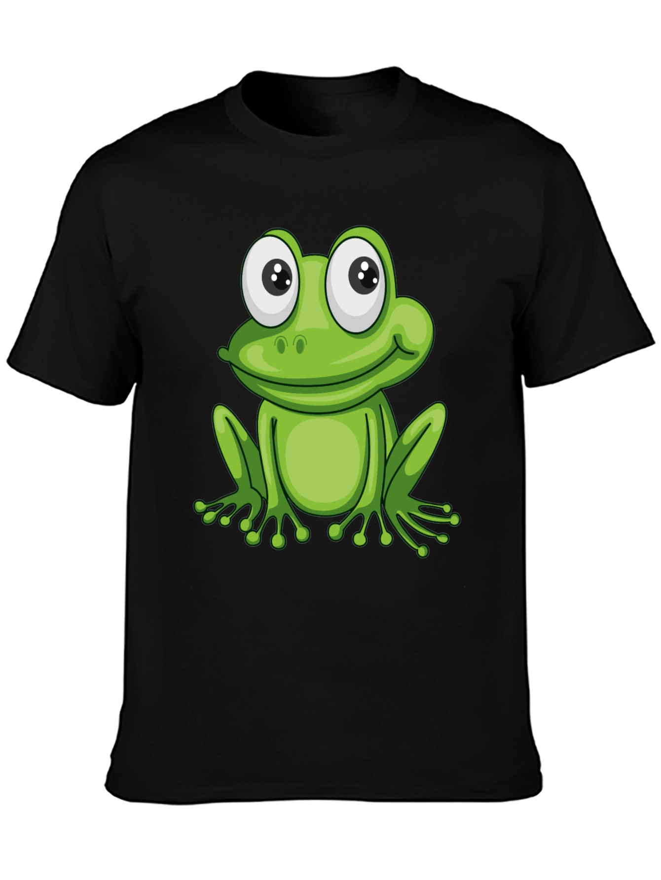 Frog Graphic Black T-Shirt - Fun Cartoon Animal Tee