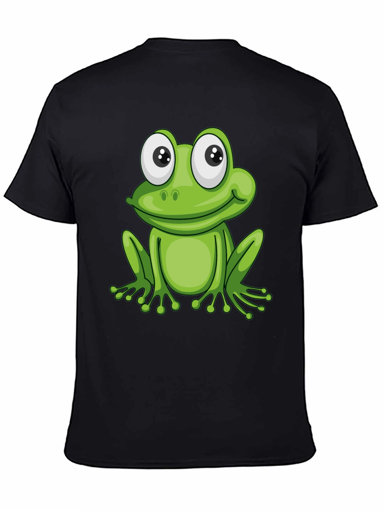 Frog Graphic Black T-Shirt - Fun Cartoon Animal Tee