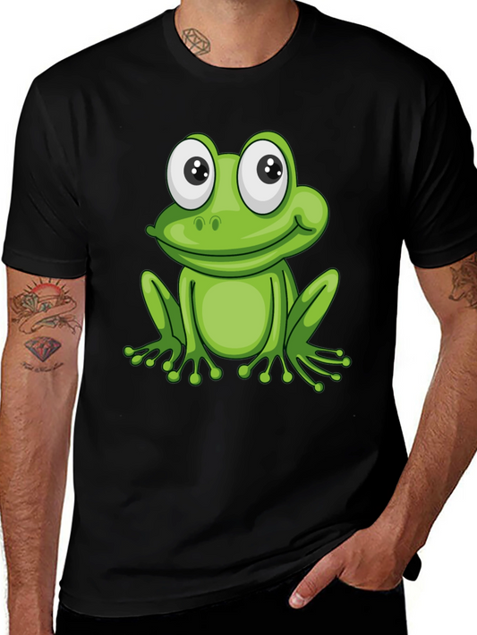 Frog Graphic Black T-Shirt - Fun Cartoon Animal Tee