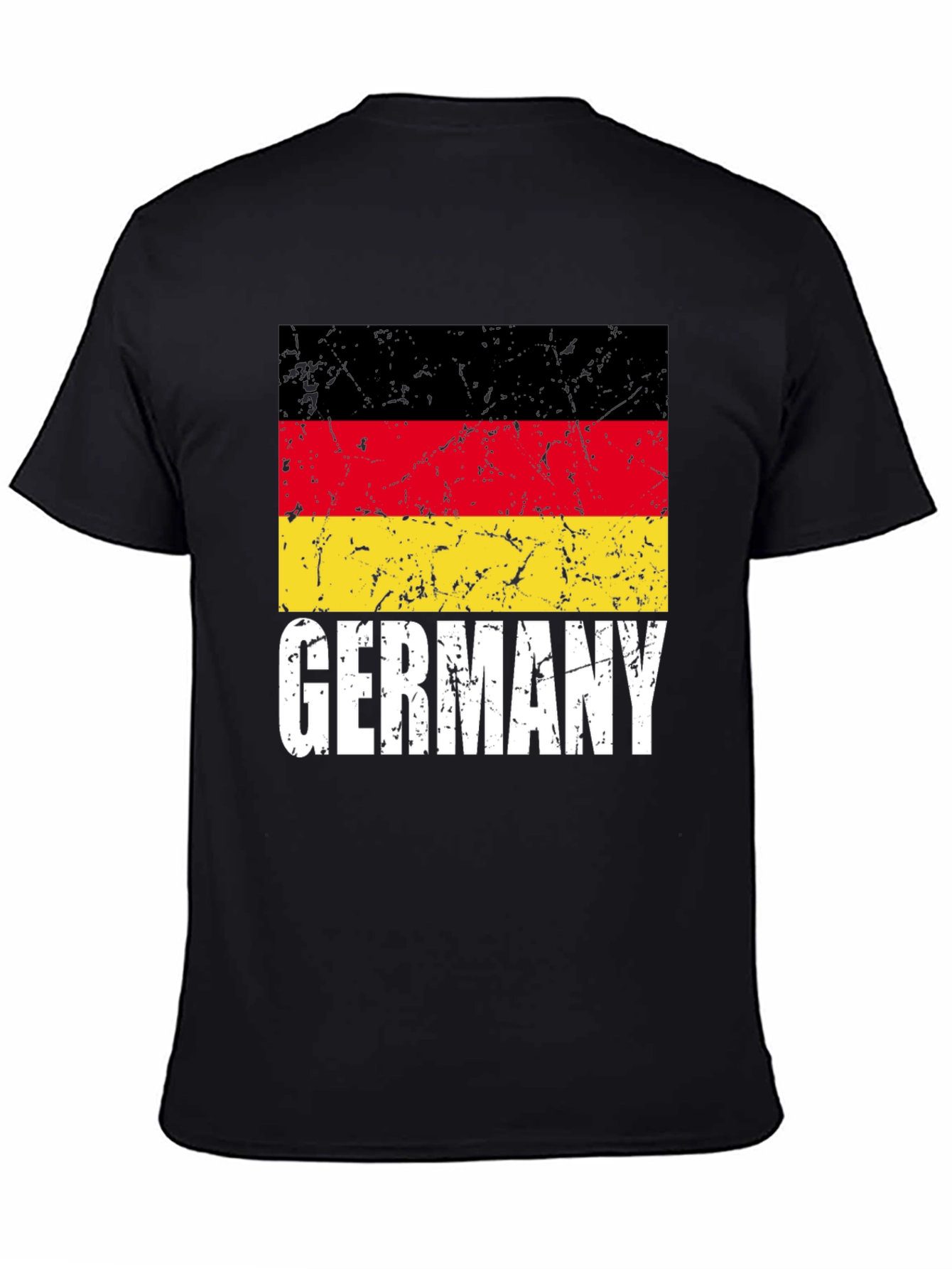 Germany Flag Graphic Tee - Black Cotton T-Shirt