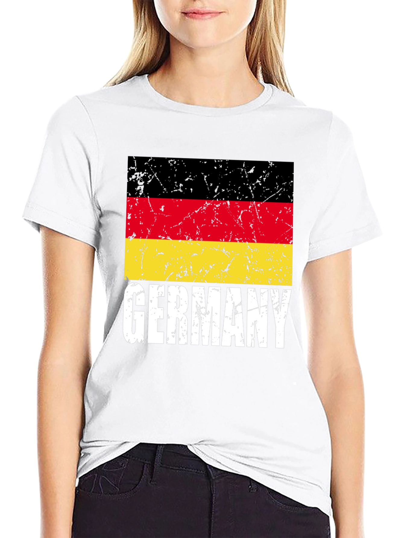 Germany Flag Graphic Tee - Black Cotton T-Shirt