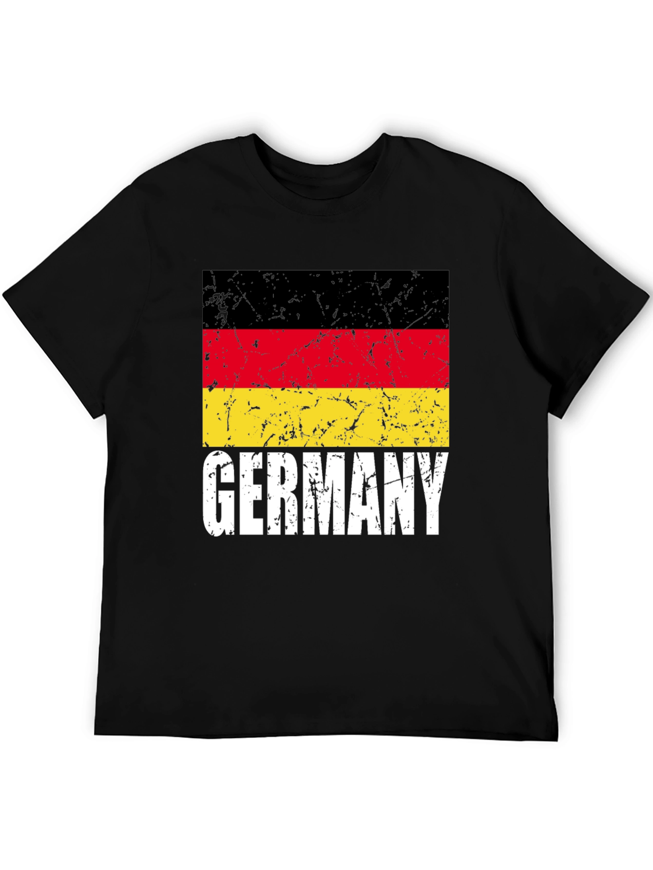 Germany Flag Graphic Tee - Black Cotton T-Shirt