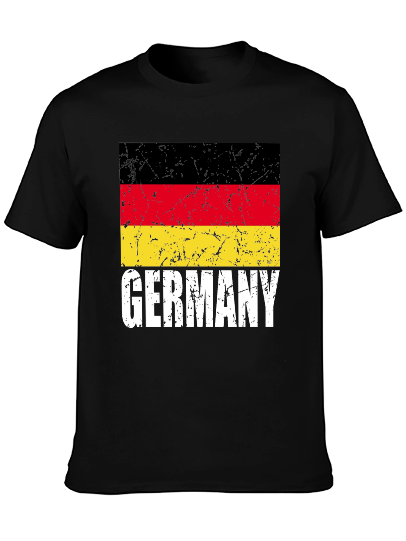 Germany Flag Graphic Tee - Black Cotton T-Shirt