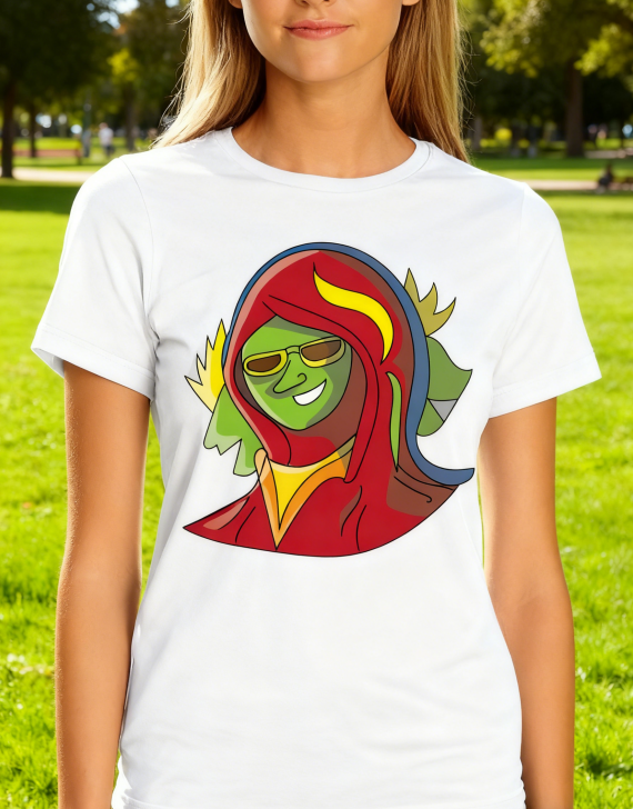 "Vibrant Hooded Icon" Graphic Tee