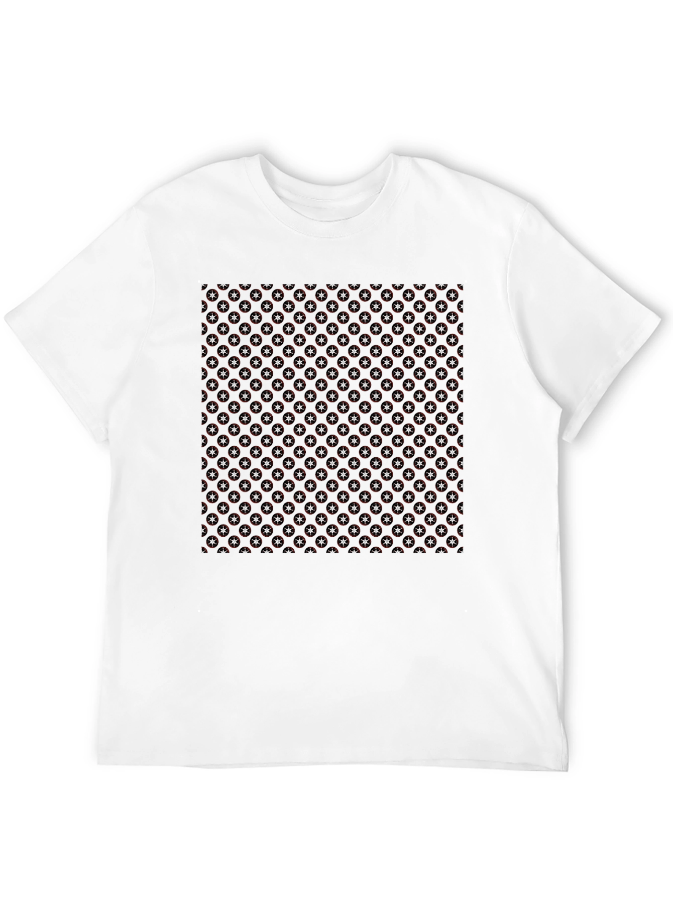 Starry Anchor Pattern Black T-Shirt