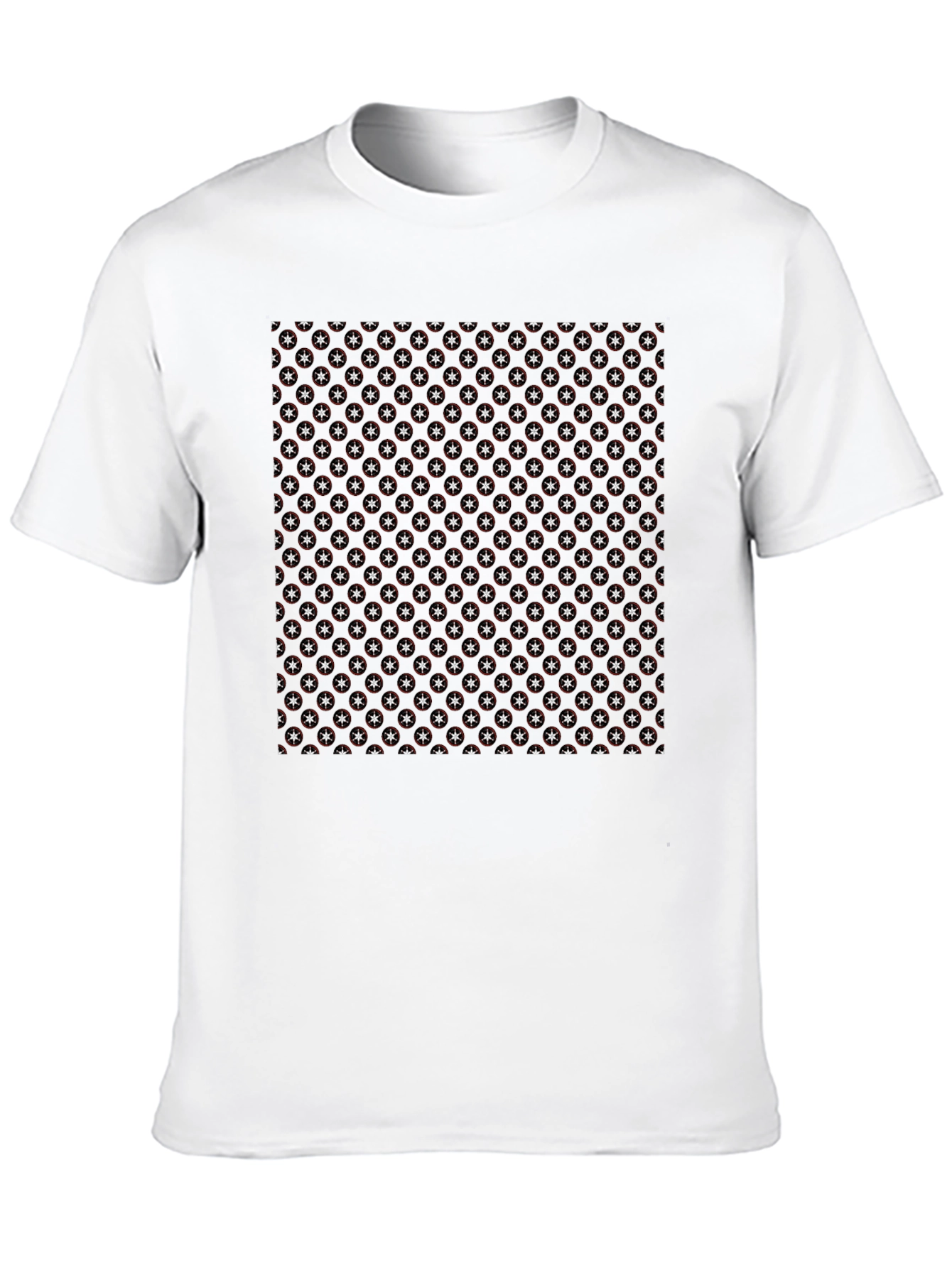Starry Anchor Pattern Black T-Shirt