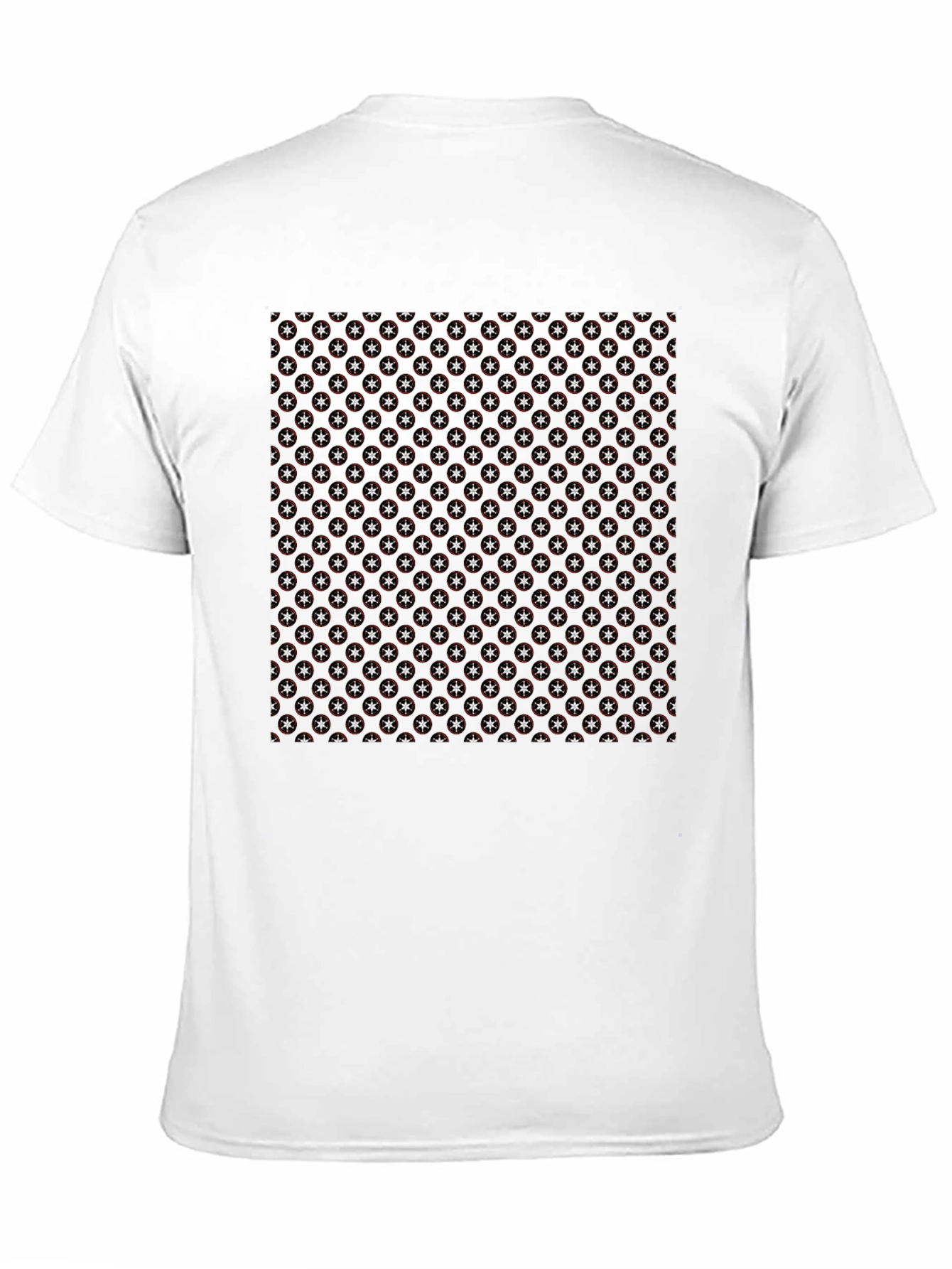 Starry Anchor Pattern Black T-Shirt
