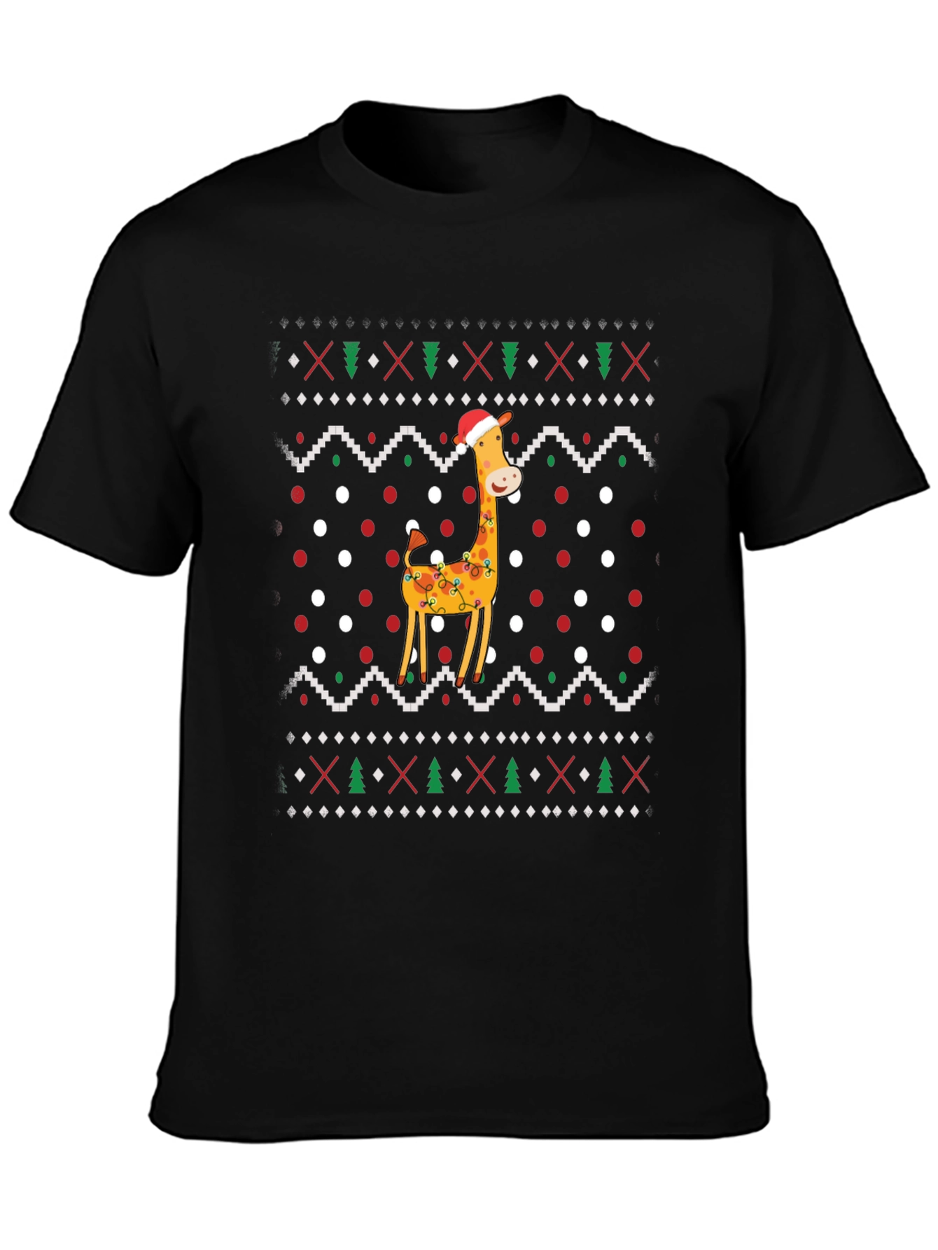 Festive Giraffe Christmas Sweater T-Shirt