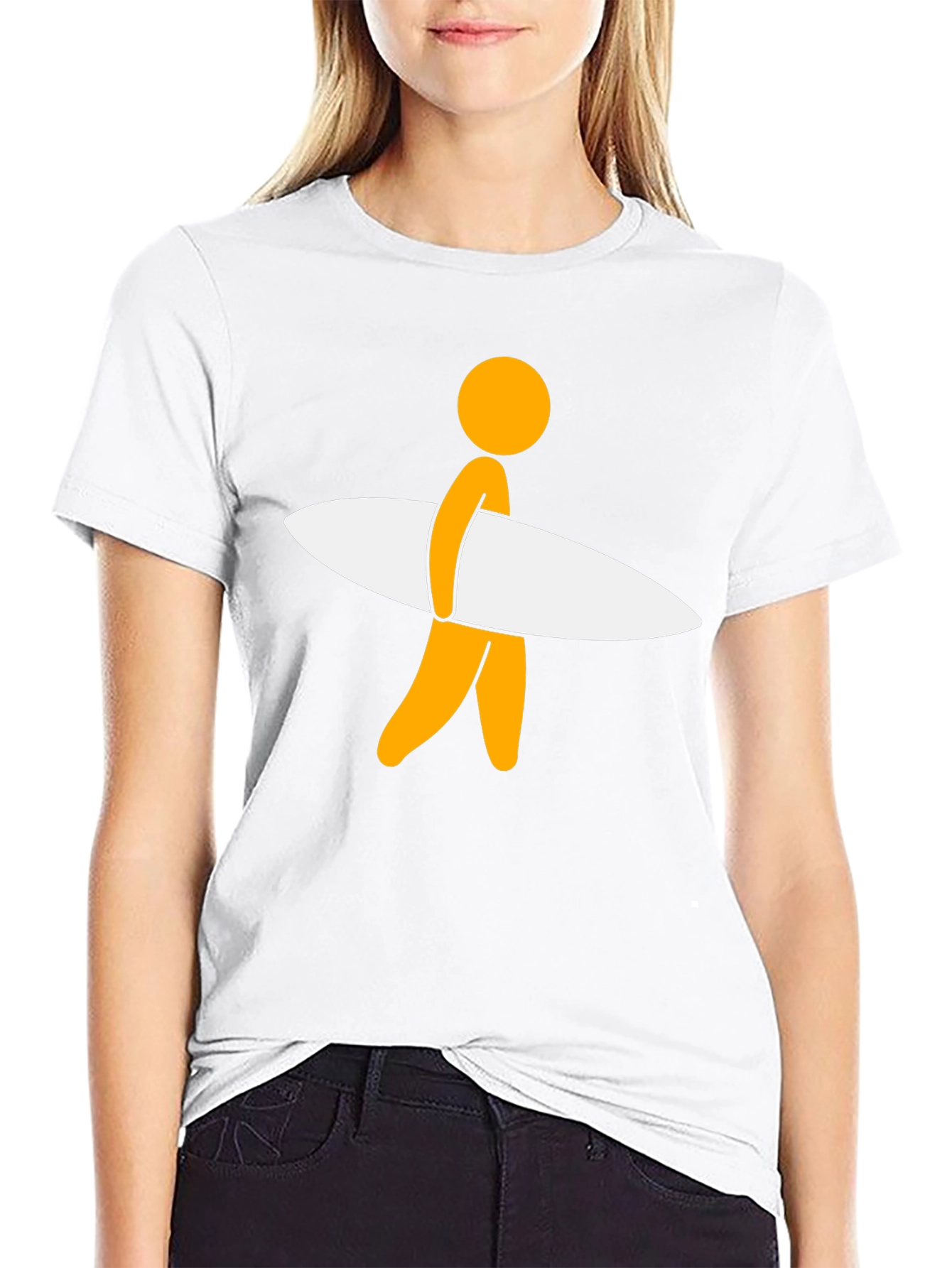 Surfer Dude Graphic Tee - Black Casual T-Shirt