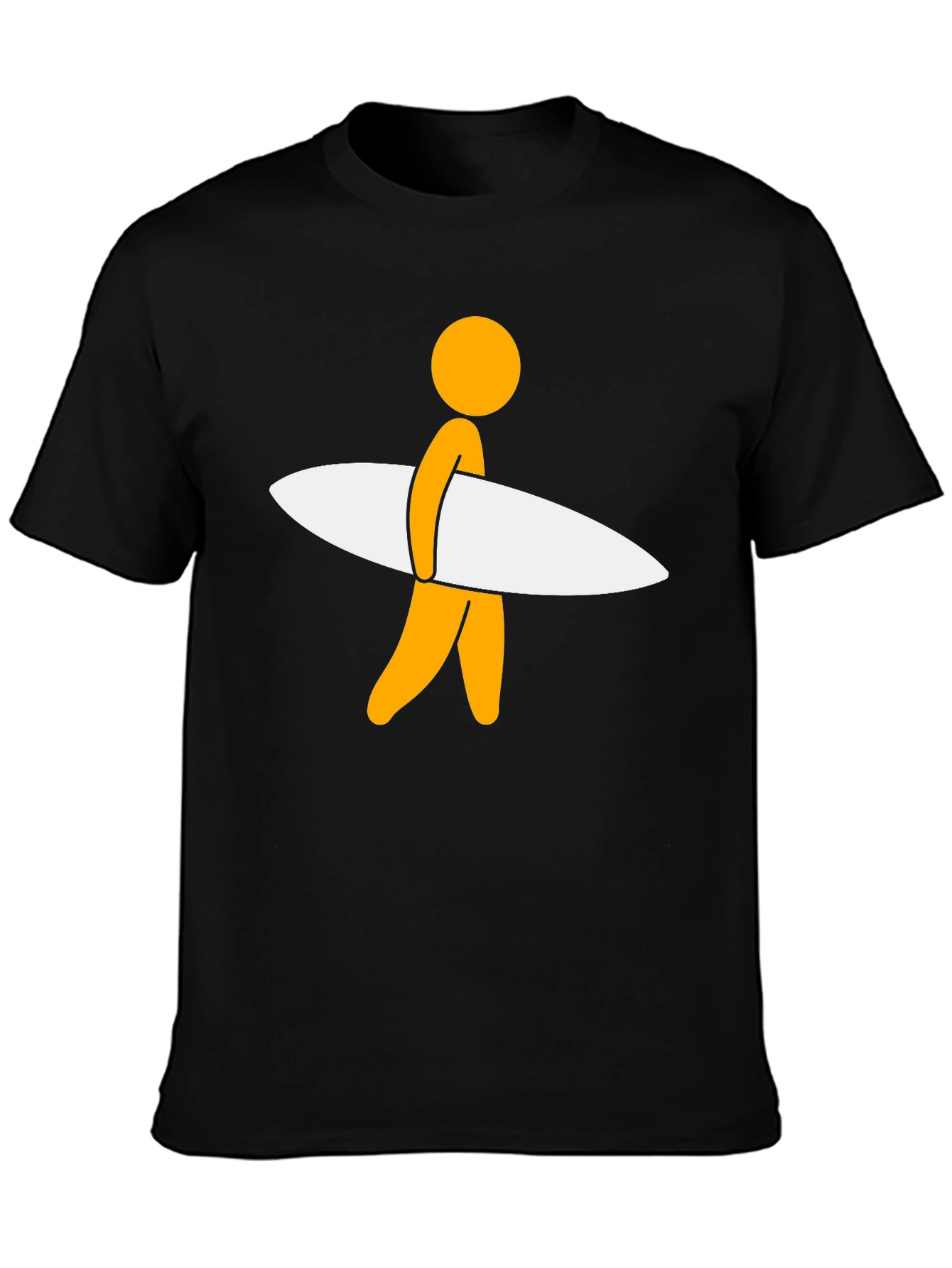 Surfer Dude Graphic Tee - Black Casual T-Shirt