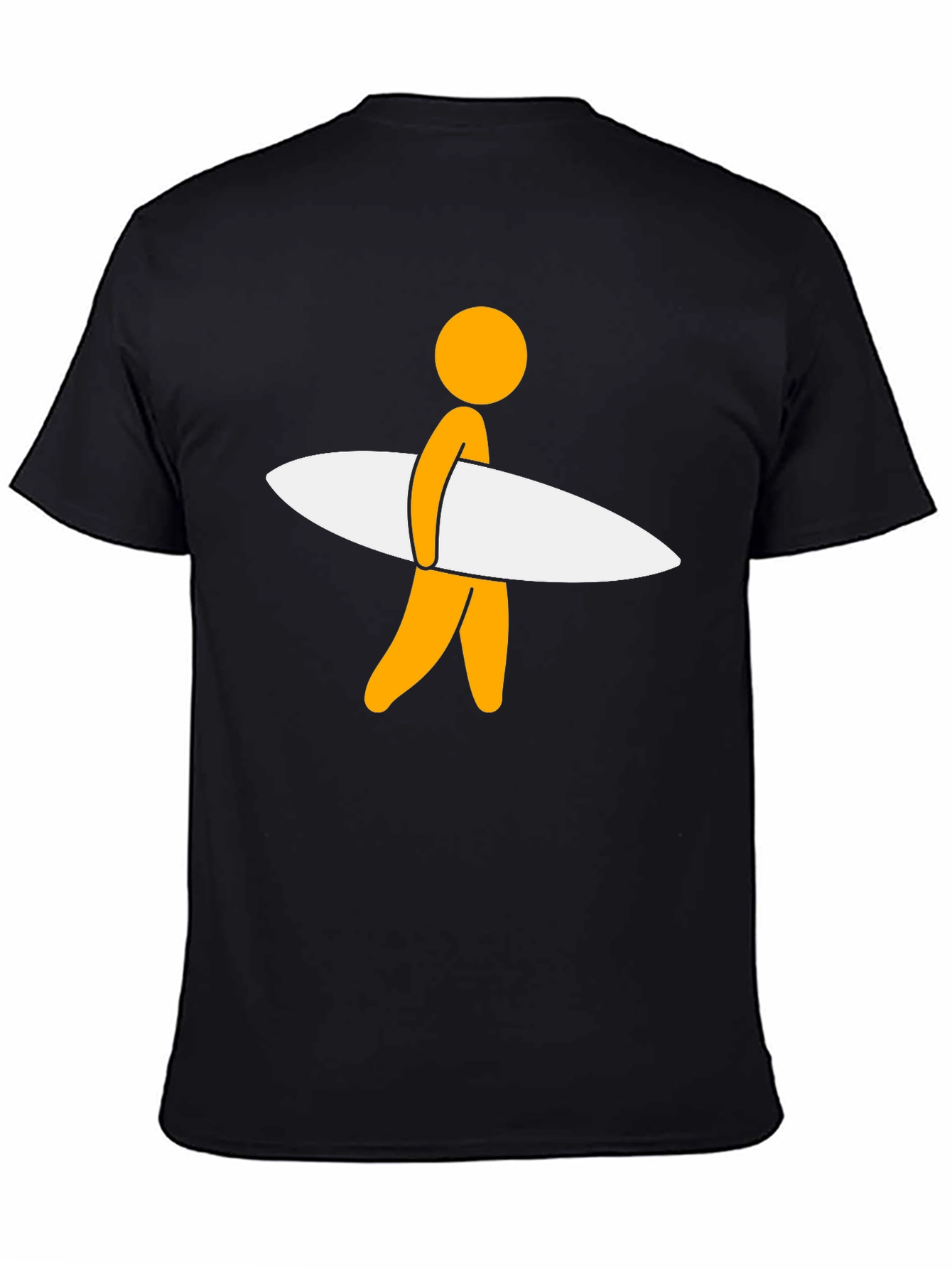 Surfer Dude Graphic Tee - Black Casual T-Shirt