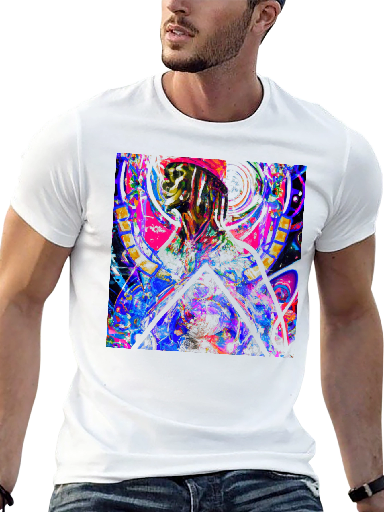 Abstract Art Tee: Vibrant Graphic Print T-Shirt