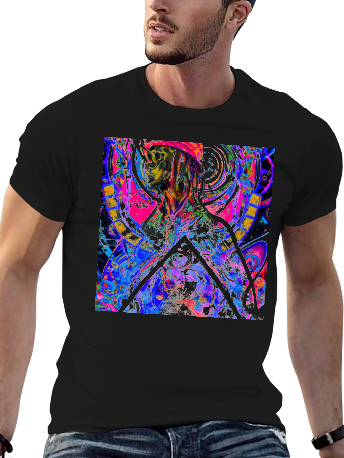 Abstract Art Tee: Vibrant Graphic Print T-Shirt