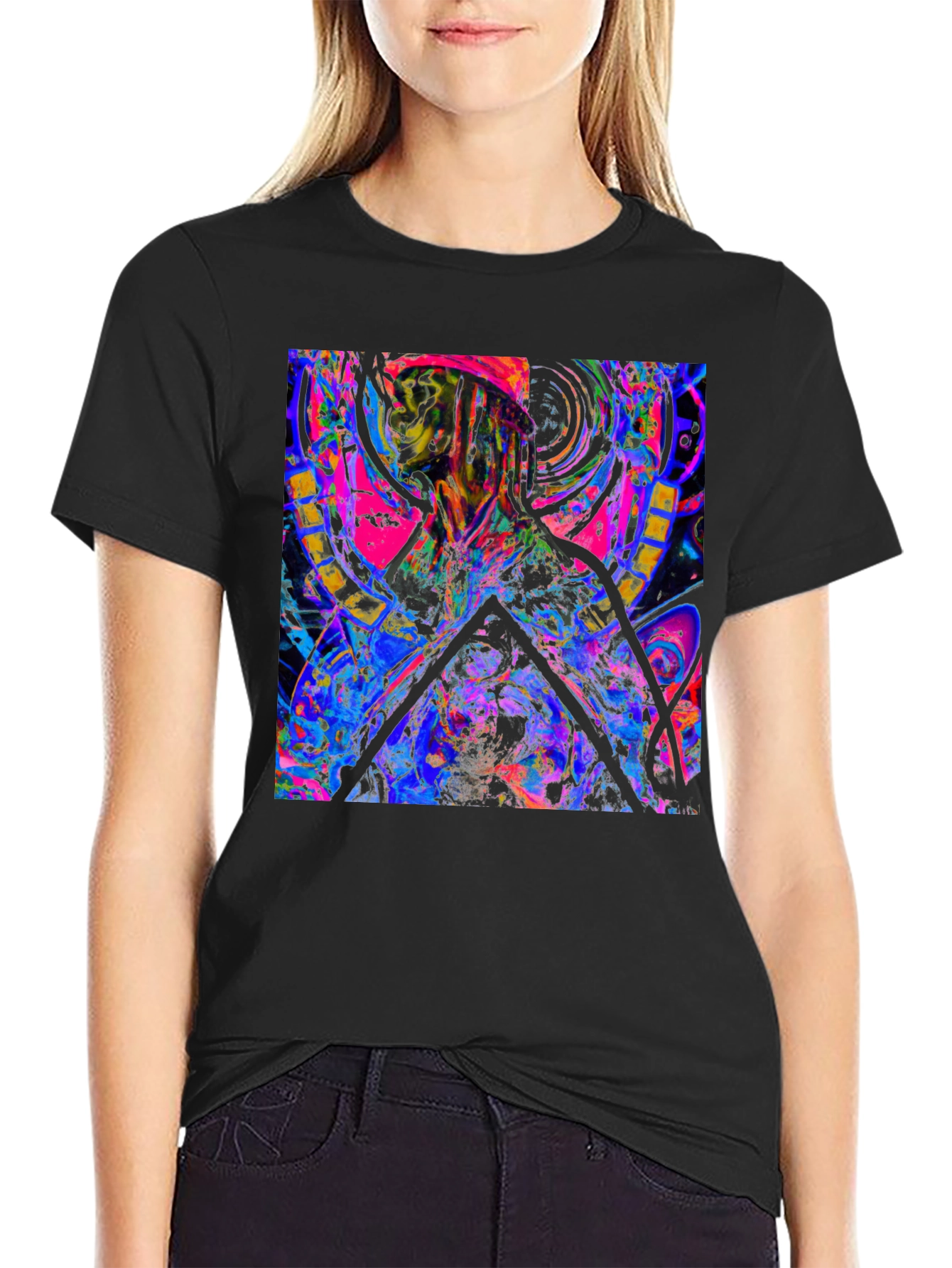 Abstract Art Tee: Vibrant Graphic Print T-Shirt