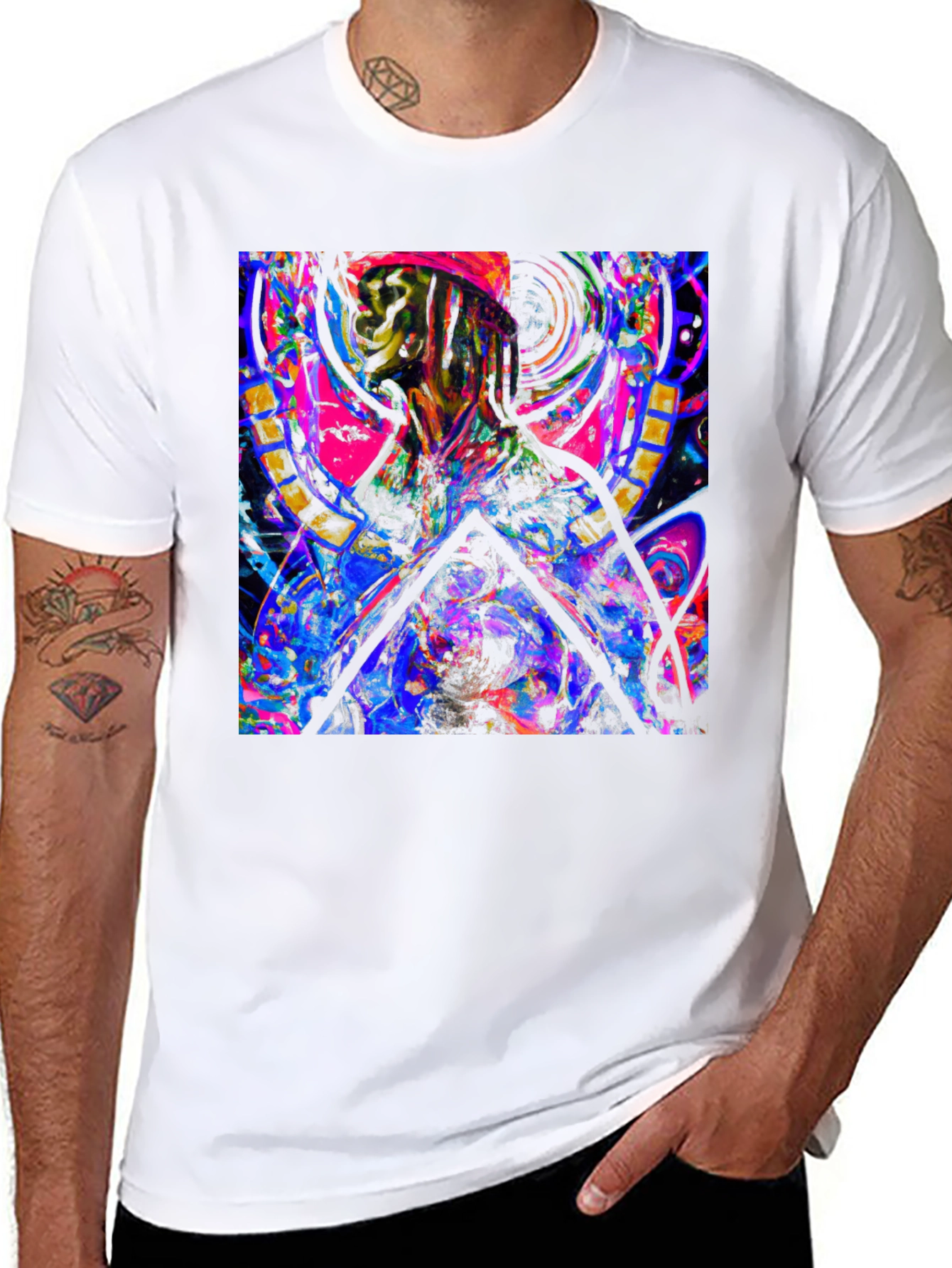Abstract Art Tee: Vibrant Graphic Print T-Shirt