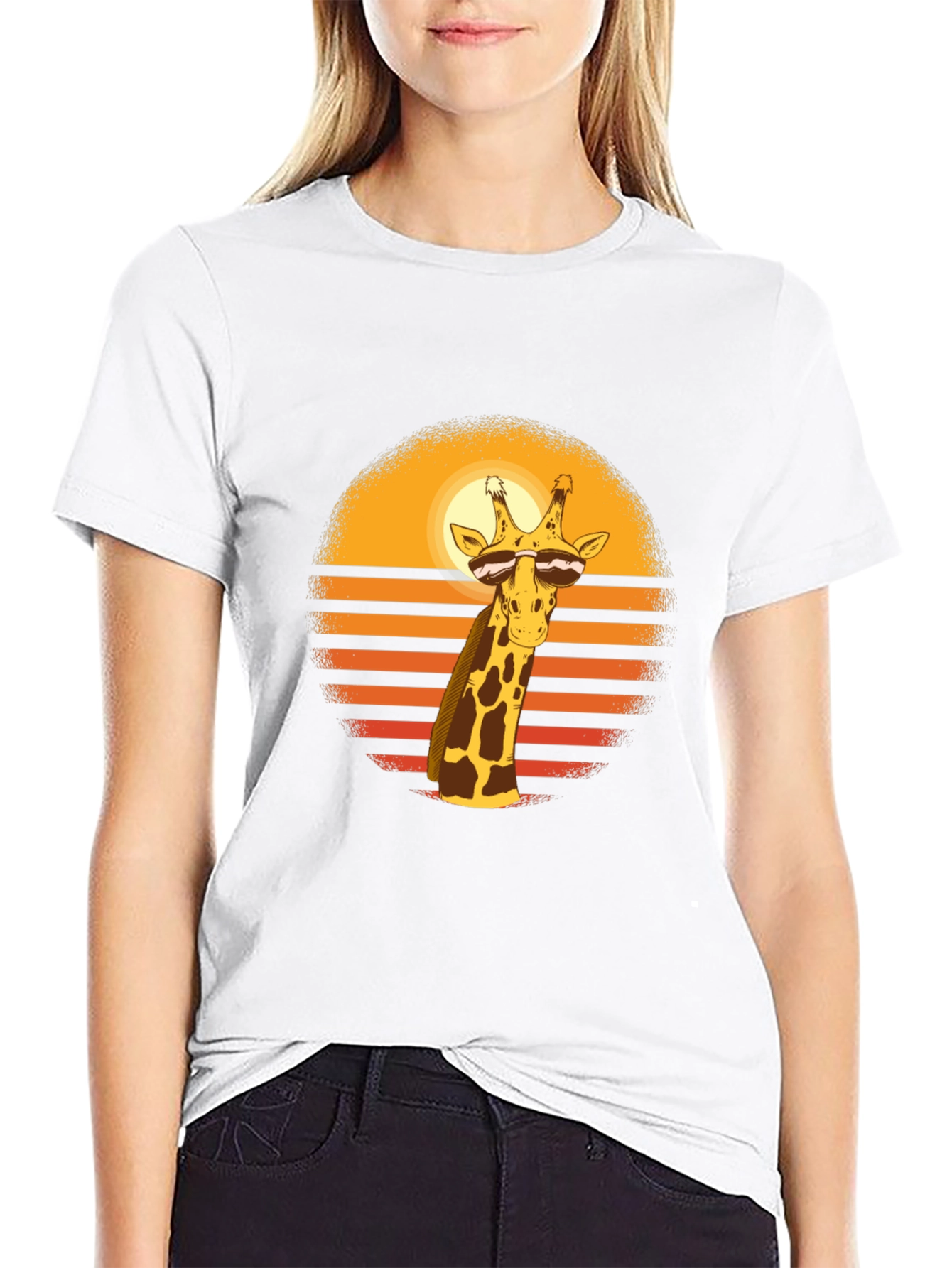 Cool Giraffe Sunset T-Shirt