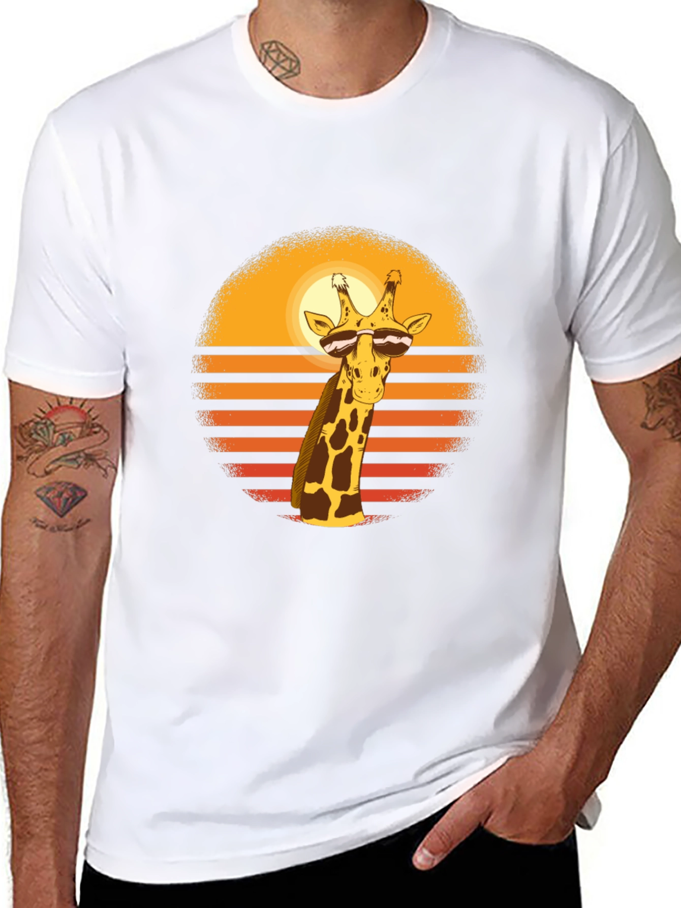 Cool Giraffe Sunset T-Shirt