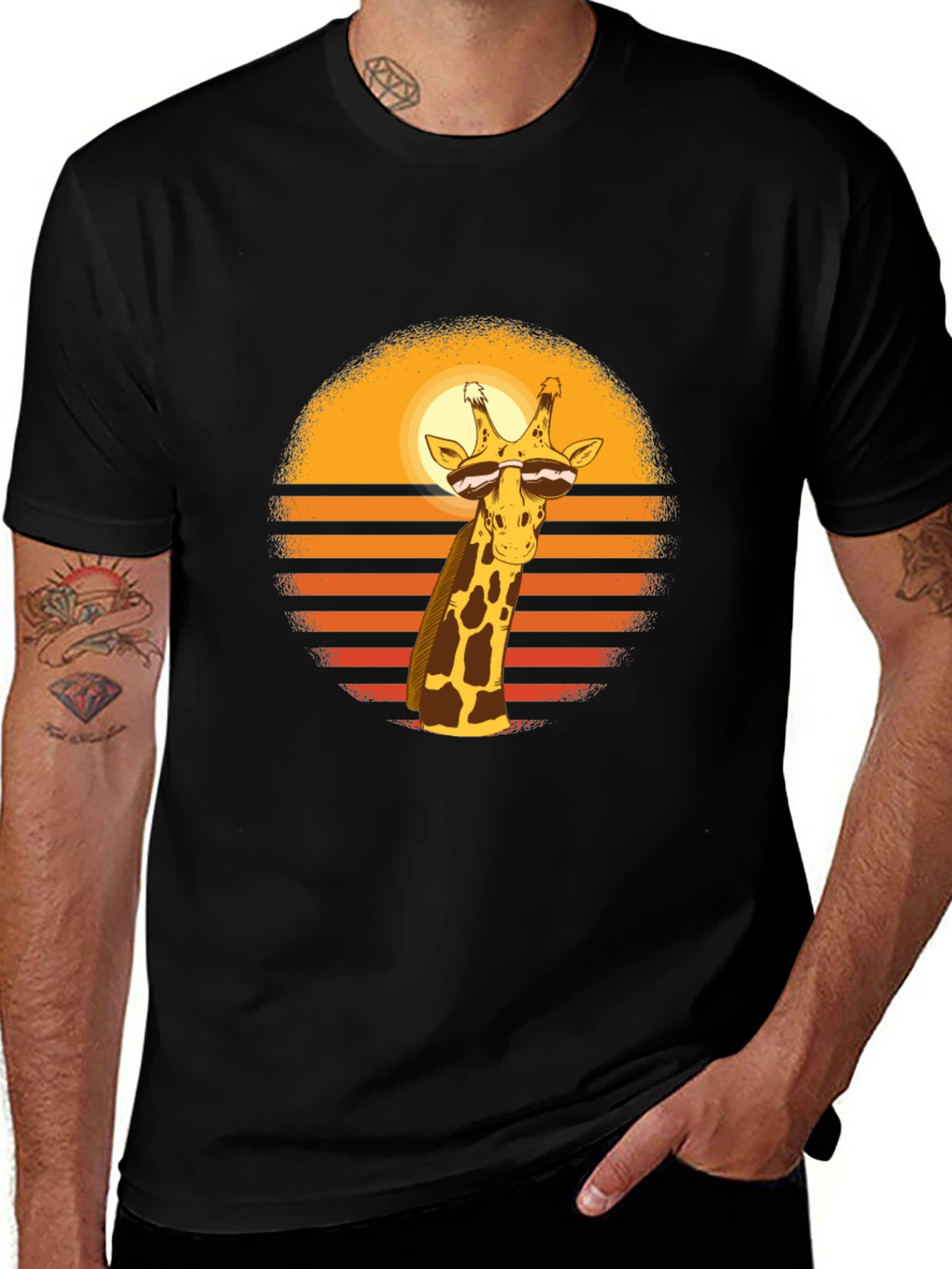 Cool Giraffe Sunset T-Shirt