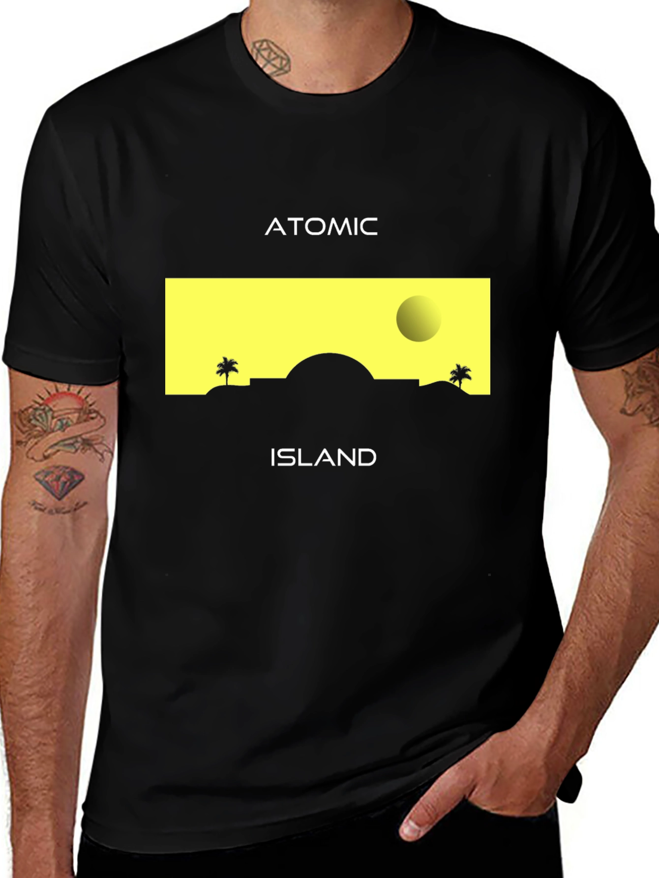 Atomic Island Graphic T-Shirt - Black