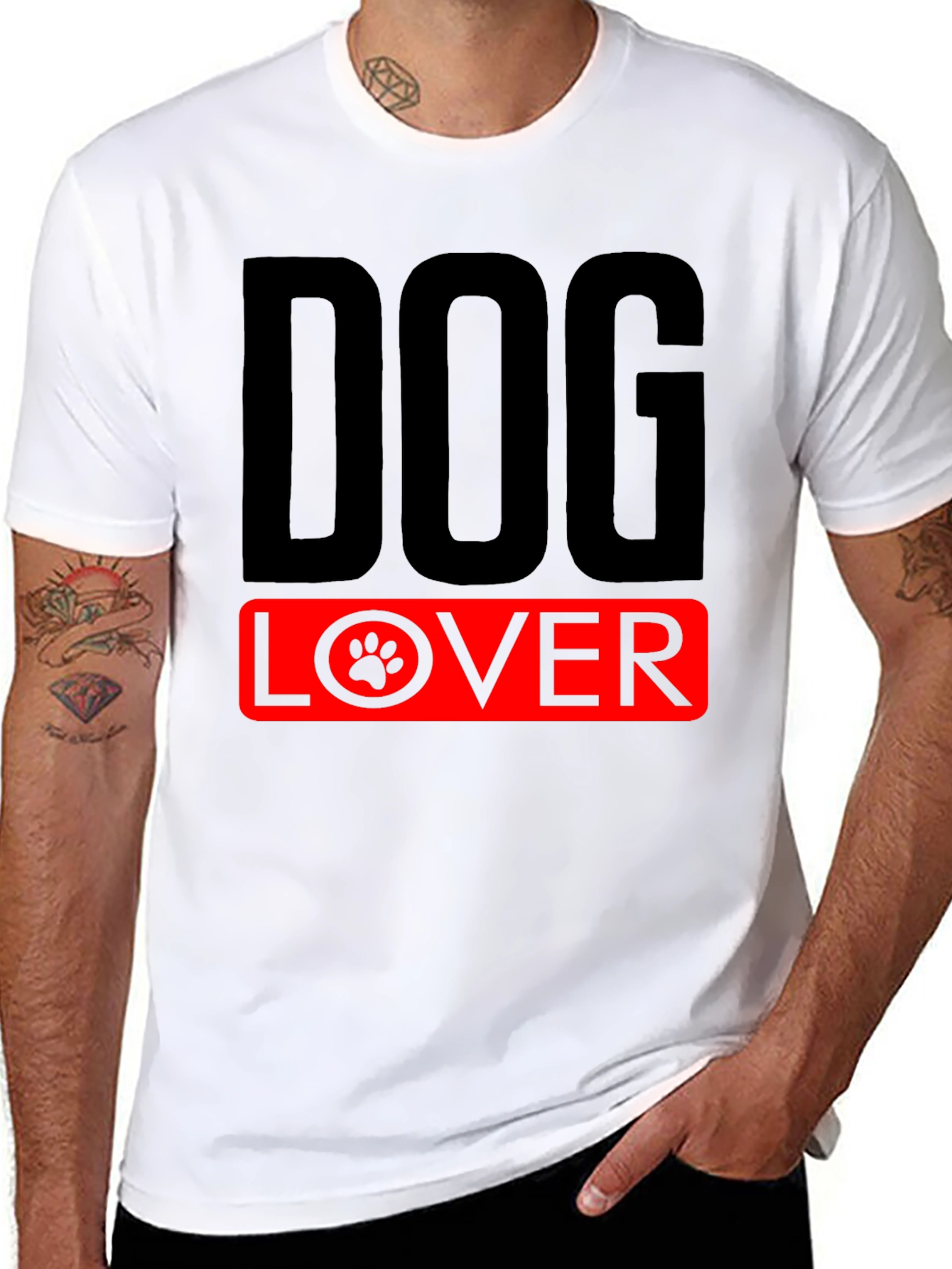 Dog Lover T-Shirt - Paw Print Design