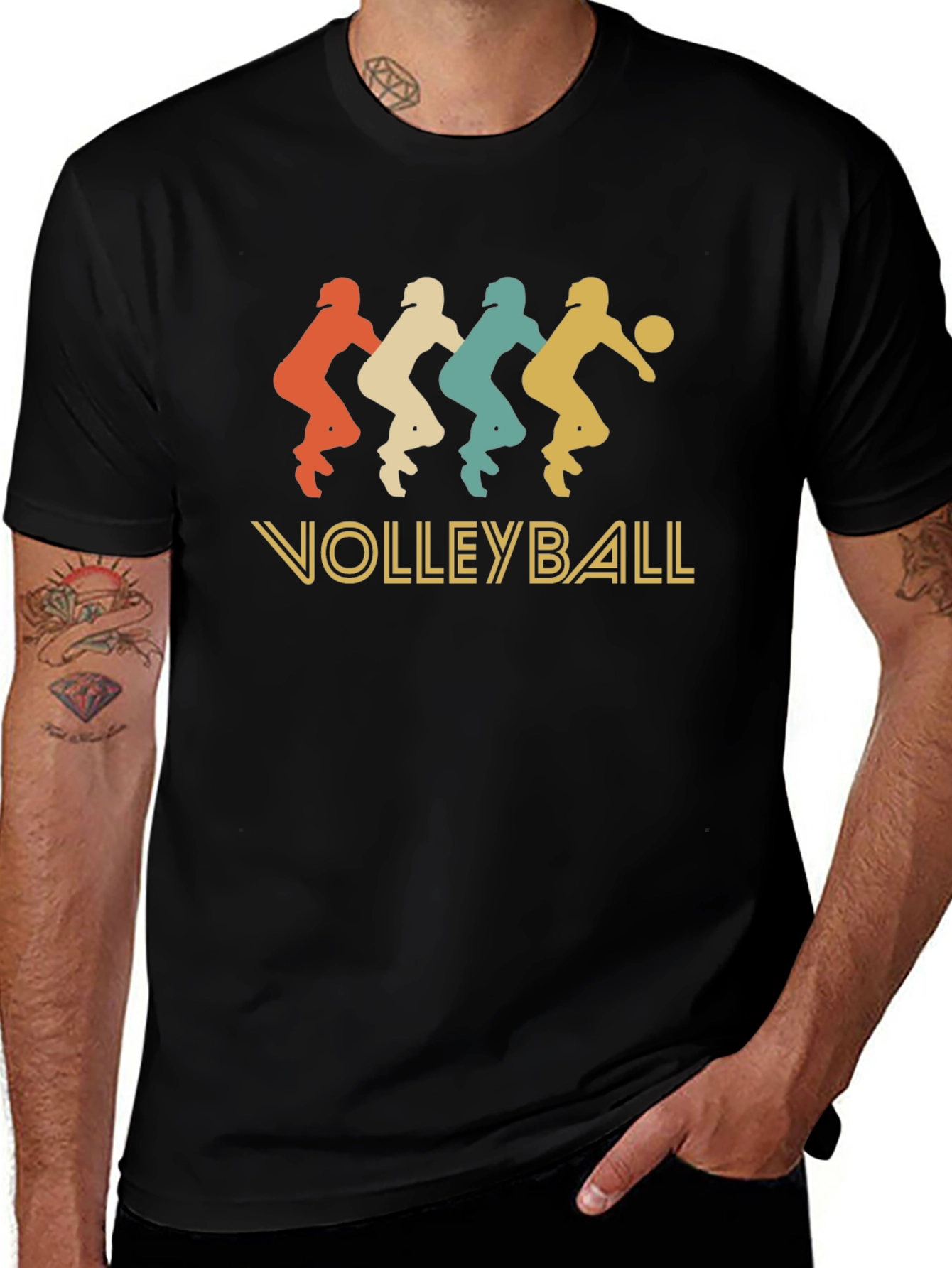 Retro Volleyball Player Graphic T-Shirt