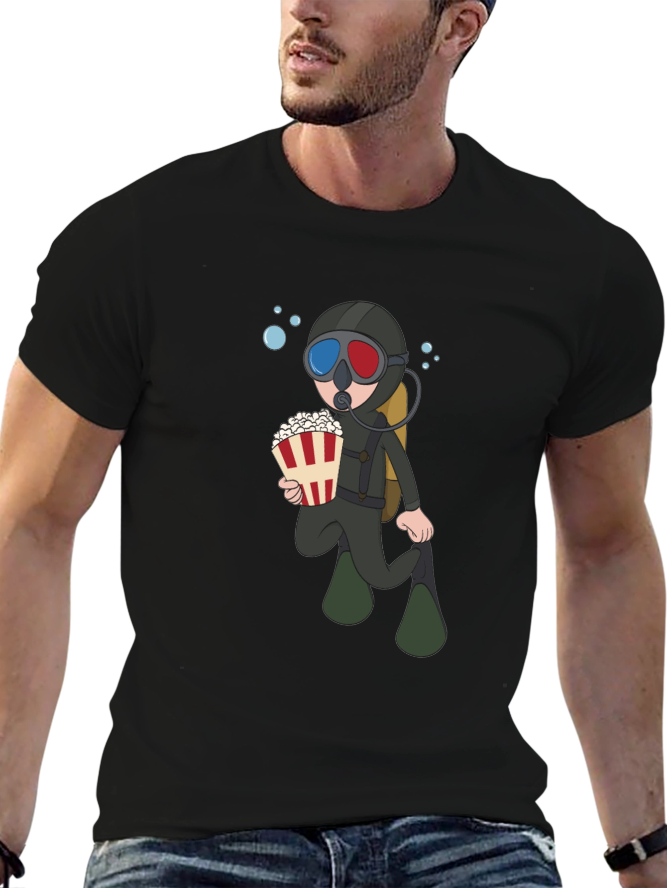 Diver Movie Lover Black T-Shirt