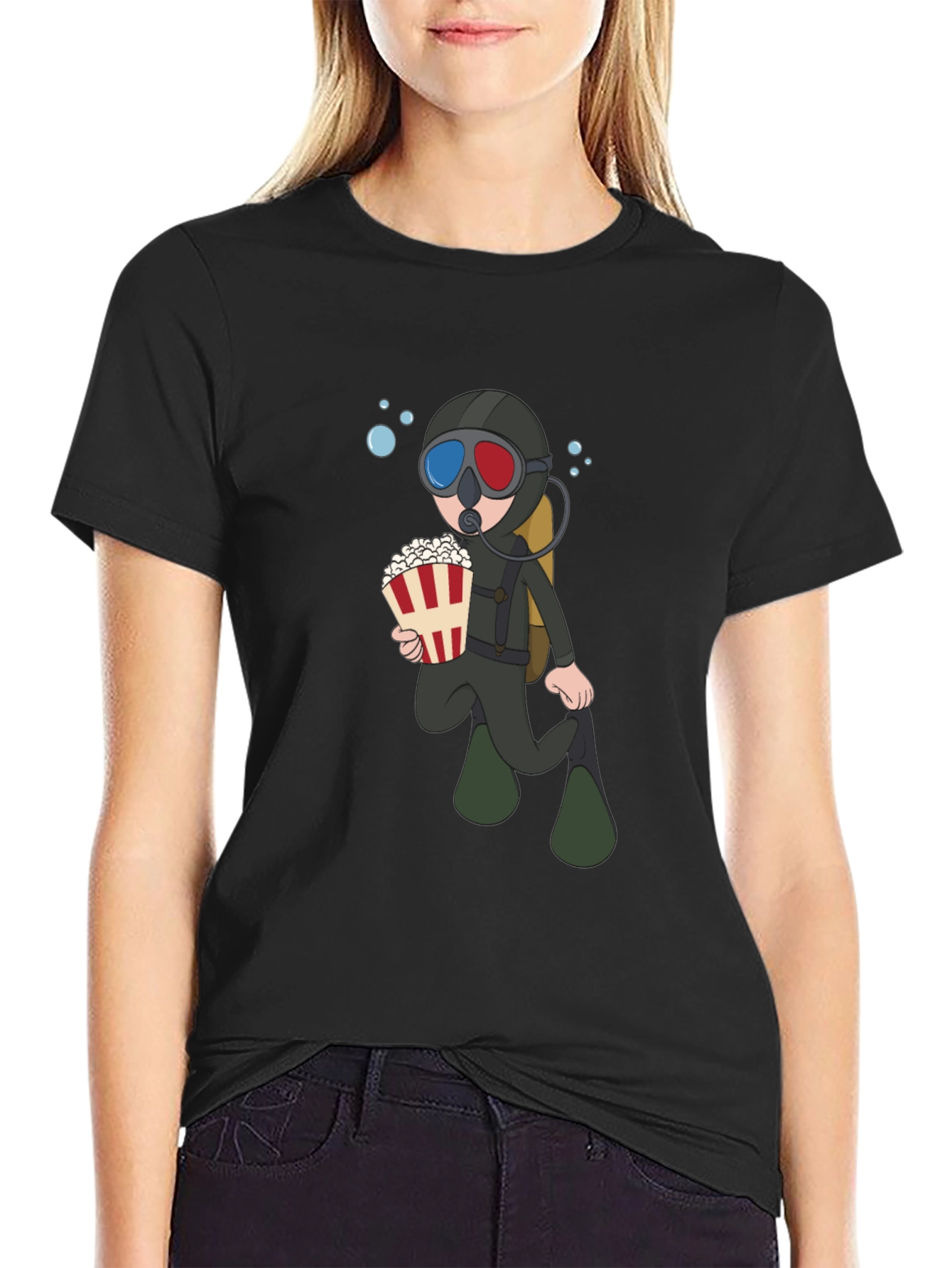 Diver Movie Lover Black T-Shirt