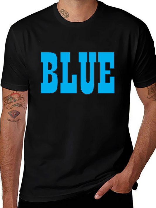 Bold BLUE Graphic T-Shirt - Classic Crew Neck Tee