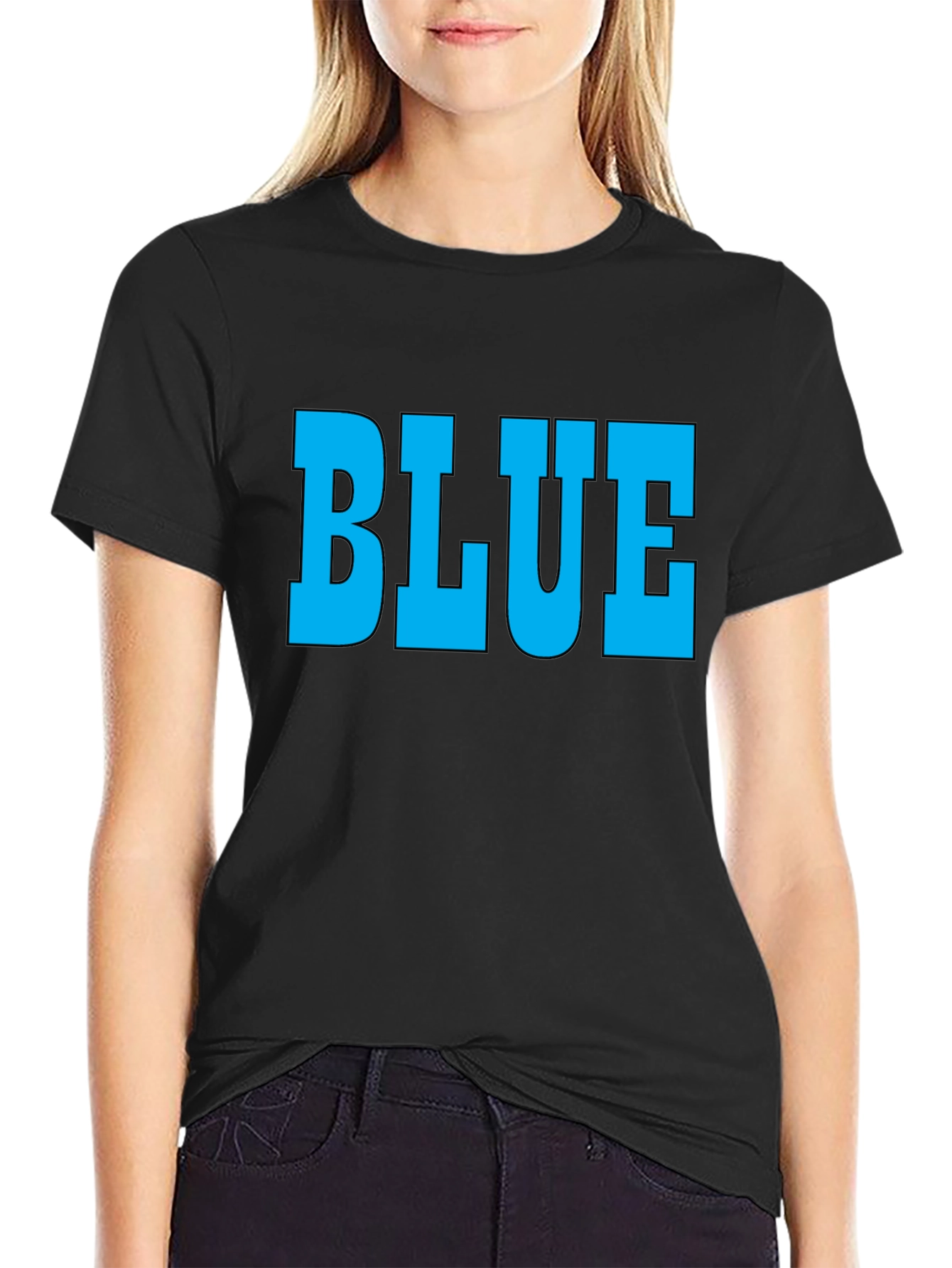 Bold BLUE Graphic T-Shirt - Classic Crew Neck Tee