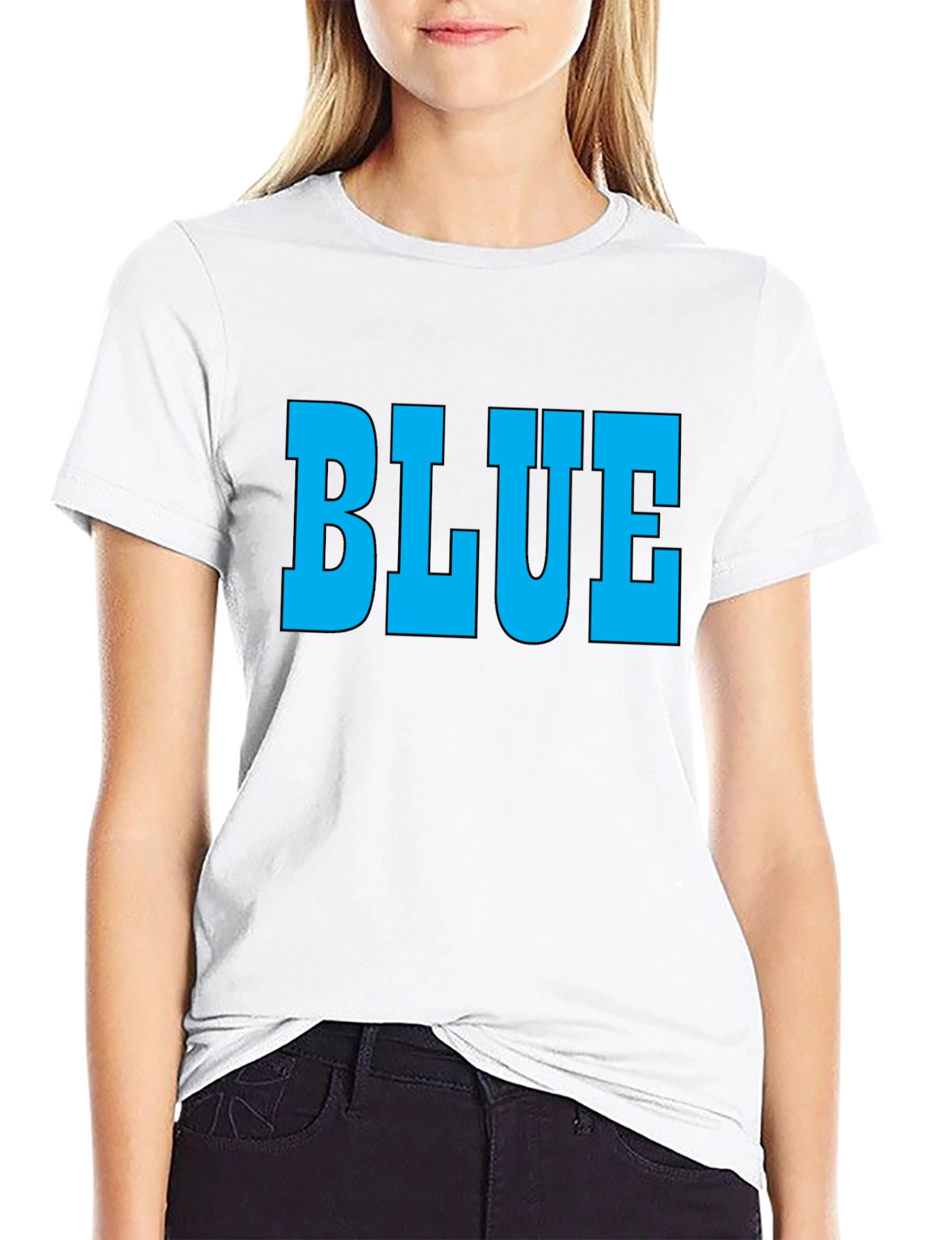 Bold BLUE Graphic T-Shirt - Classic Crew Neck Tee