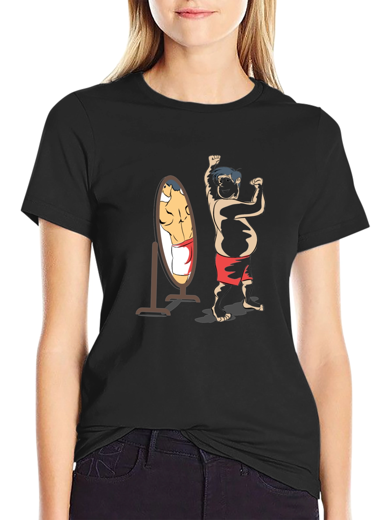 Funny Bodybuilder Mirror Image T-Shirt