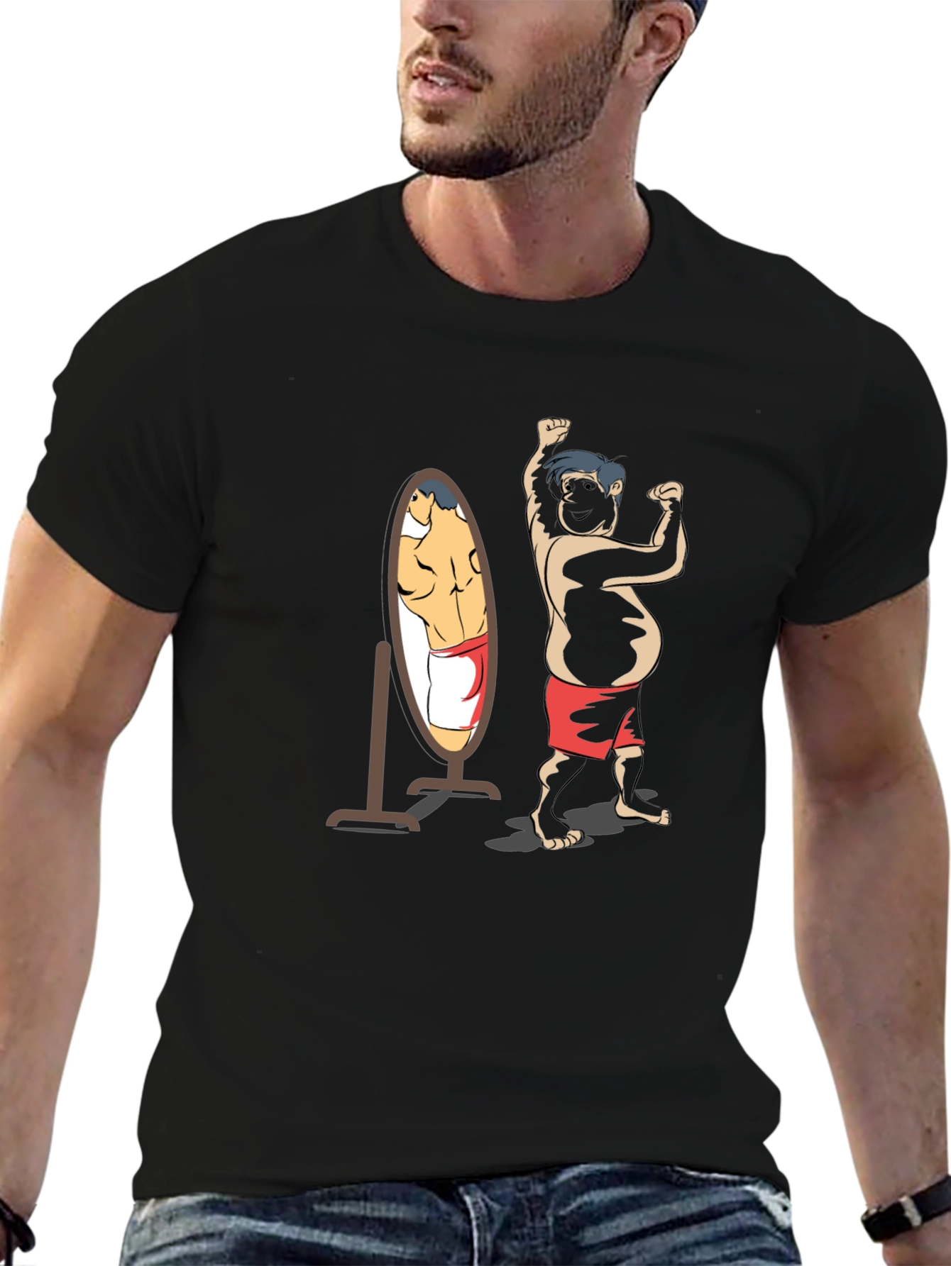 Funny Bodybuilder Mirror Image T-Shirt