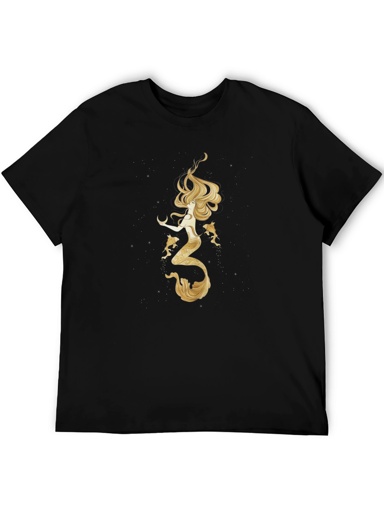 Mermaid Graphic Tee - Black Cotton