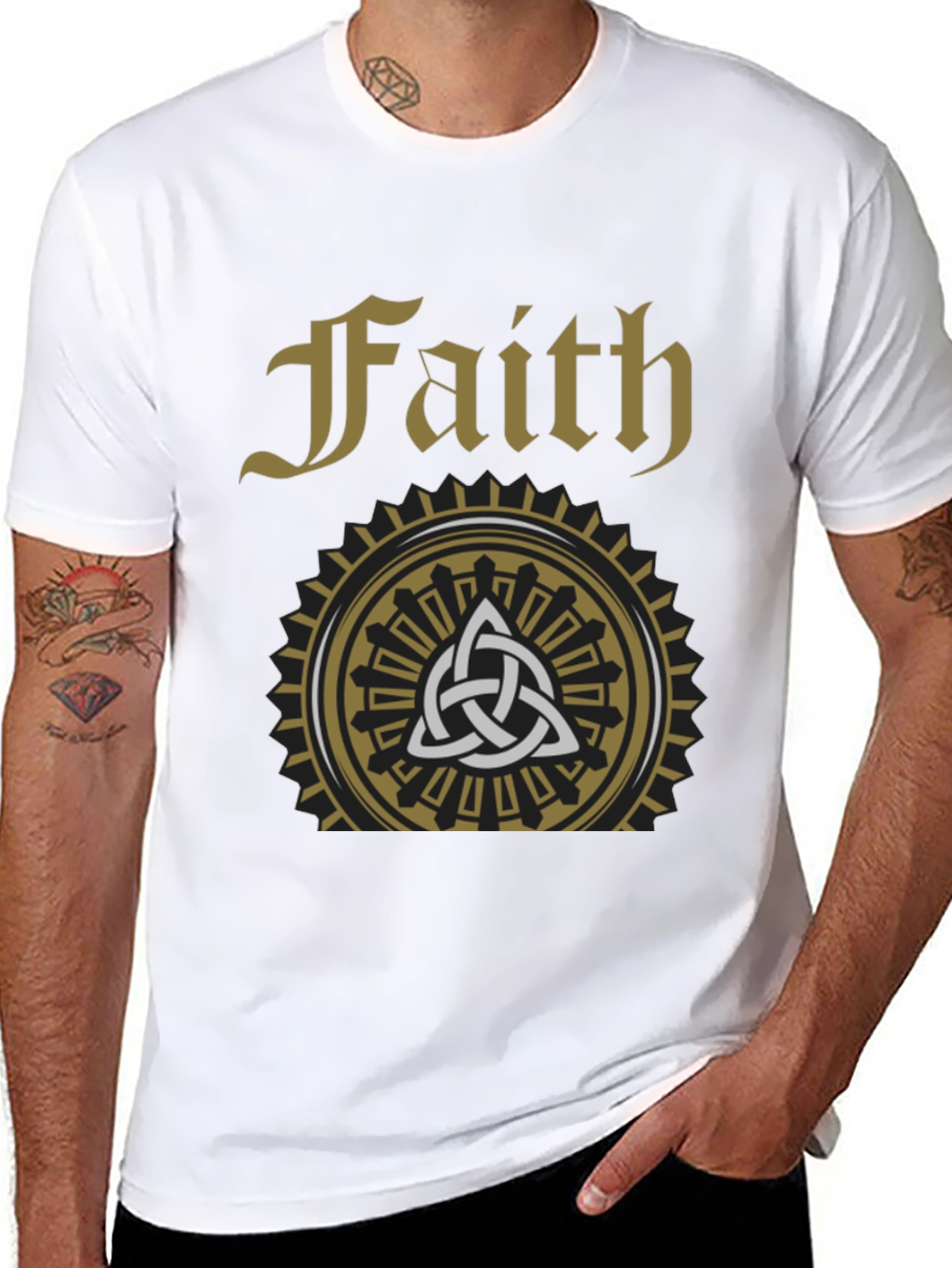 Faith Celtic Knot Graphic Tee - Stylish Black T-Shirt