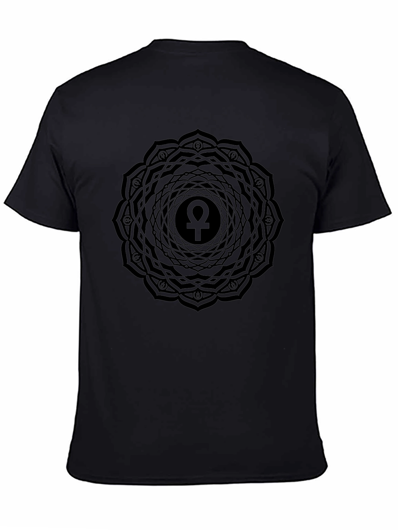 Ankh Mandala T-Shirt - Black Graphic Tee