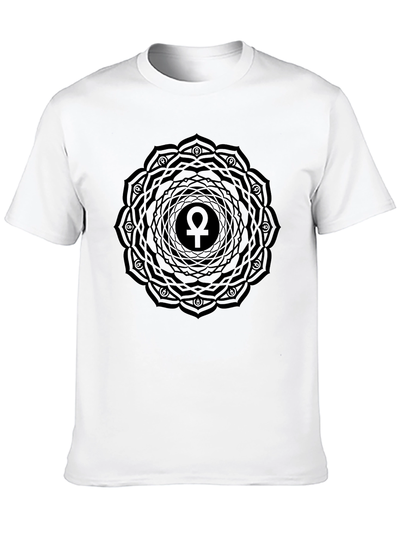 Ankh Mandala T-Shirt - Black Graphic Tee
