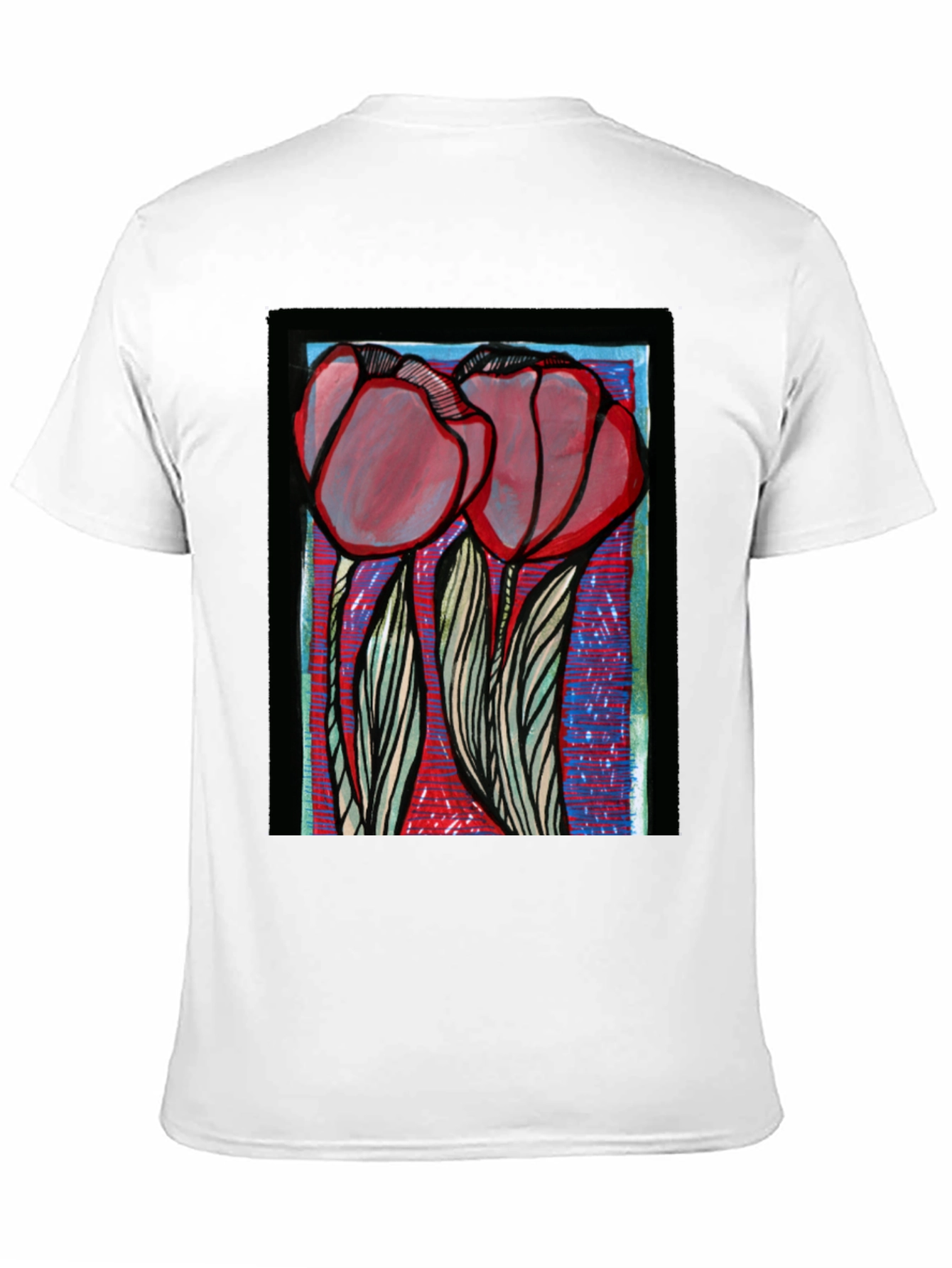 Floral Graphic Print Tee - Bold Artistic Style