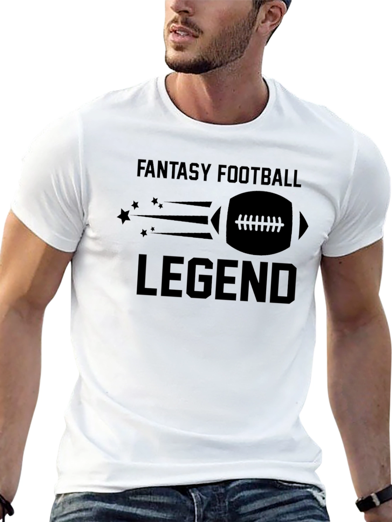 Fantasy Football Legend T-Shirt - Black Crew Neck Tee