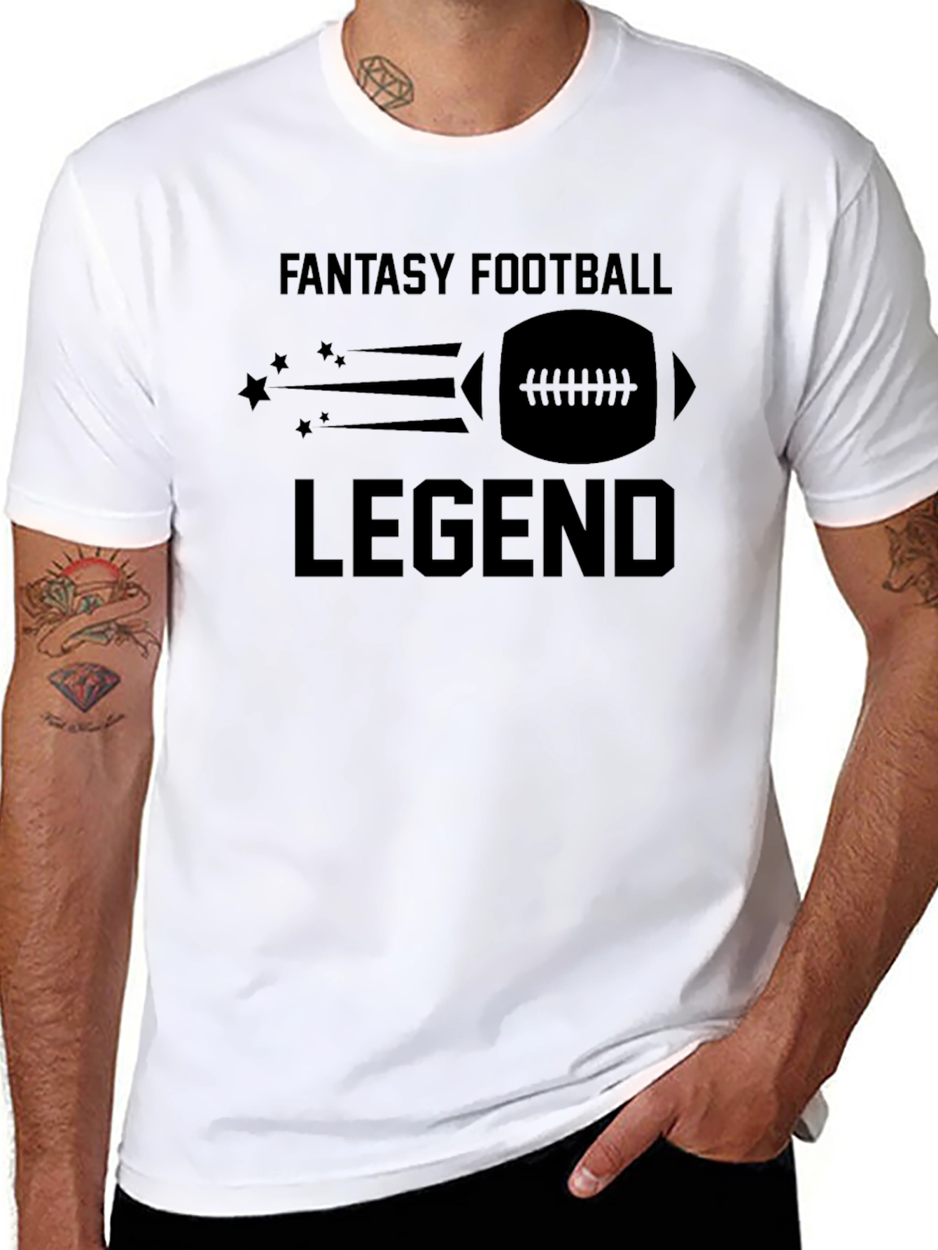 Fantasy Football Legend T-Shirt - Black Crew Neck Tee