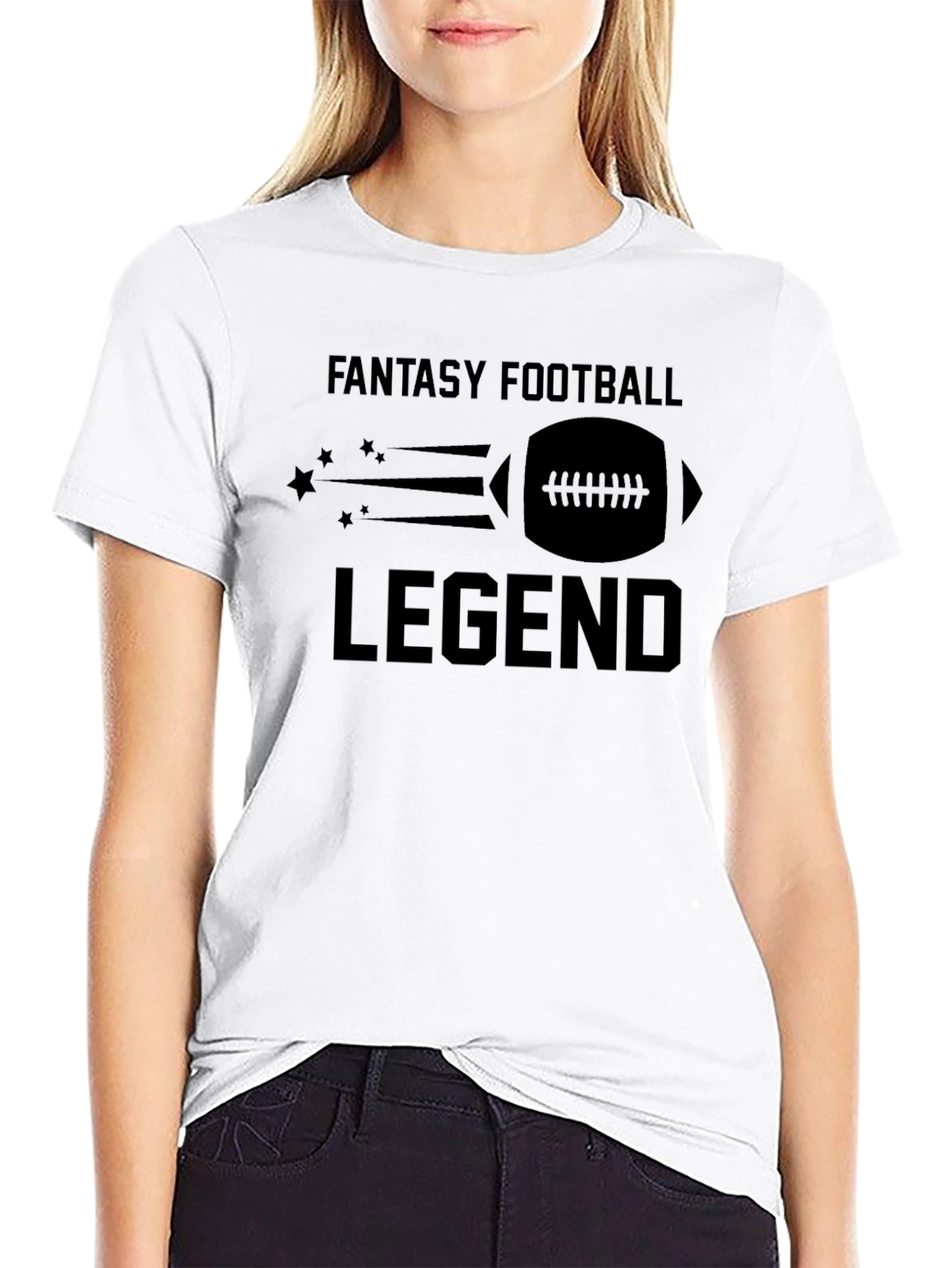 Fantasy Football Legend T-Shirt - Black Crew Neck Tee