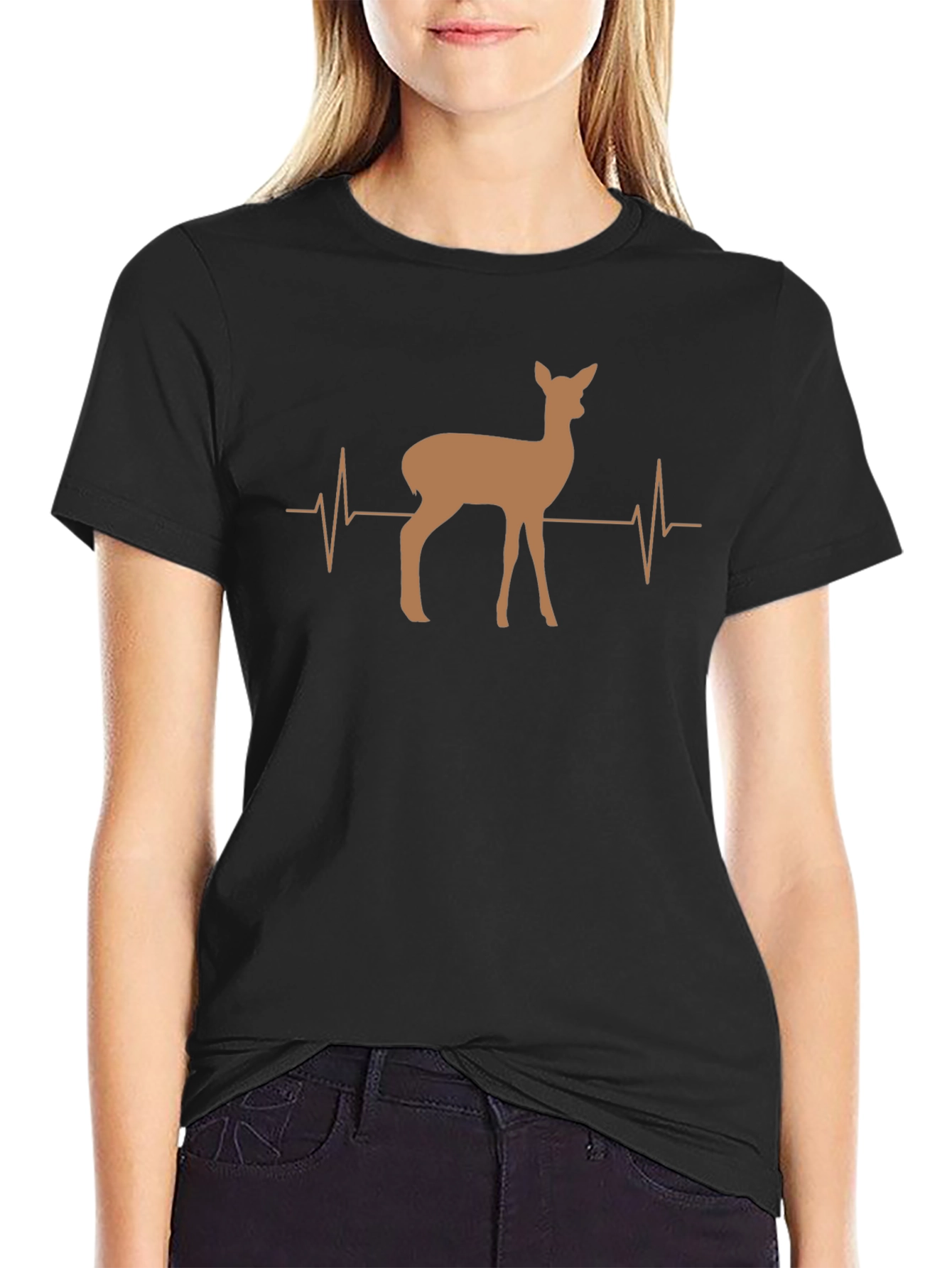 Deer Heartbeat Graphic Tee - Unisex Casual Shirt