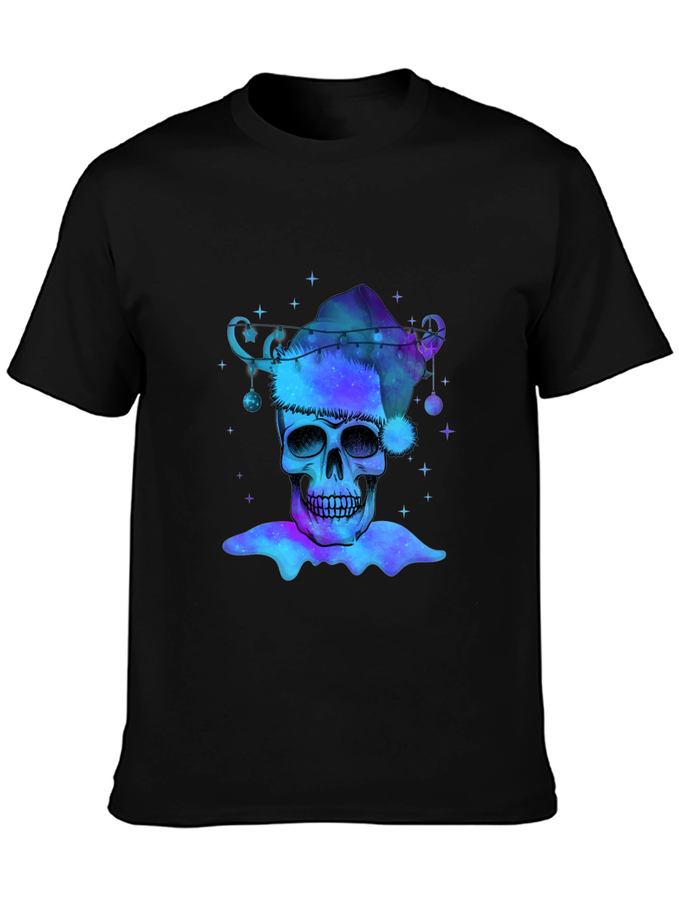 Galaxy Skull Santa Hat Graphic Tee