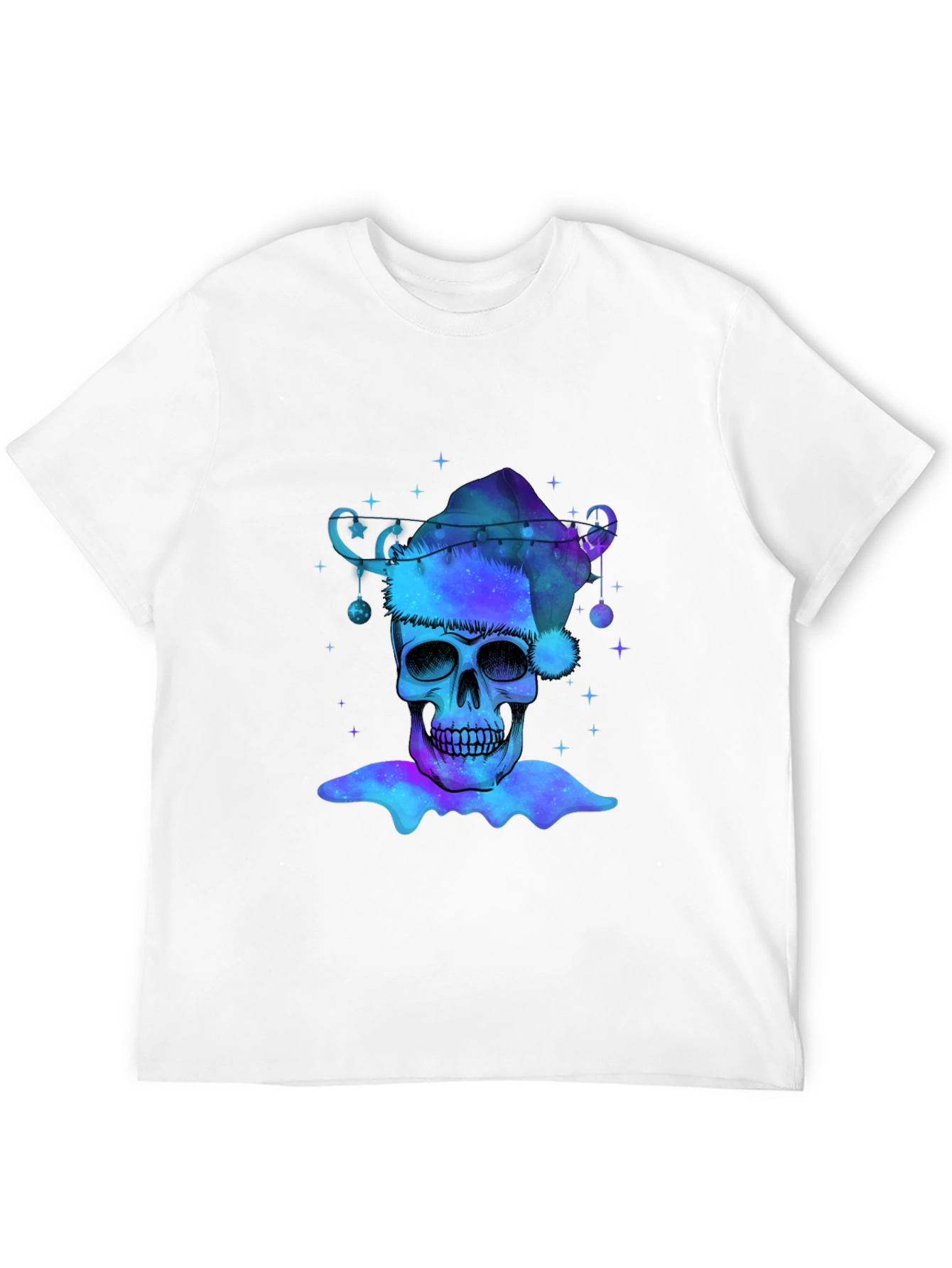 Galaxy Skull Santa Hat Graphic Tee