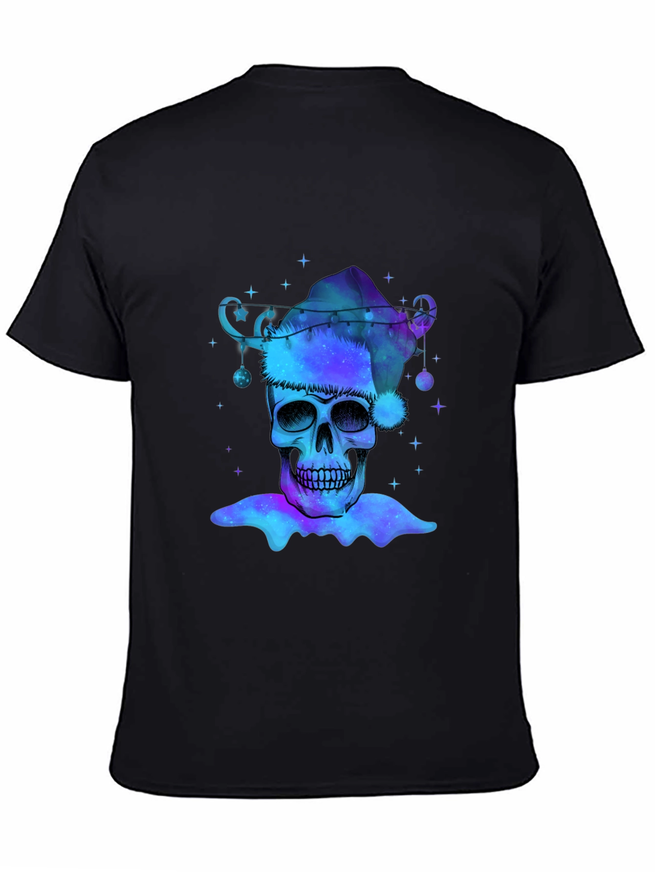 Galaxy Skull Santa Hat Graphic Tee