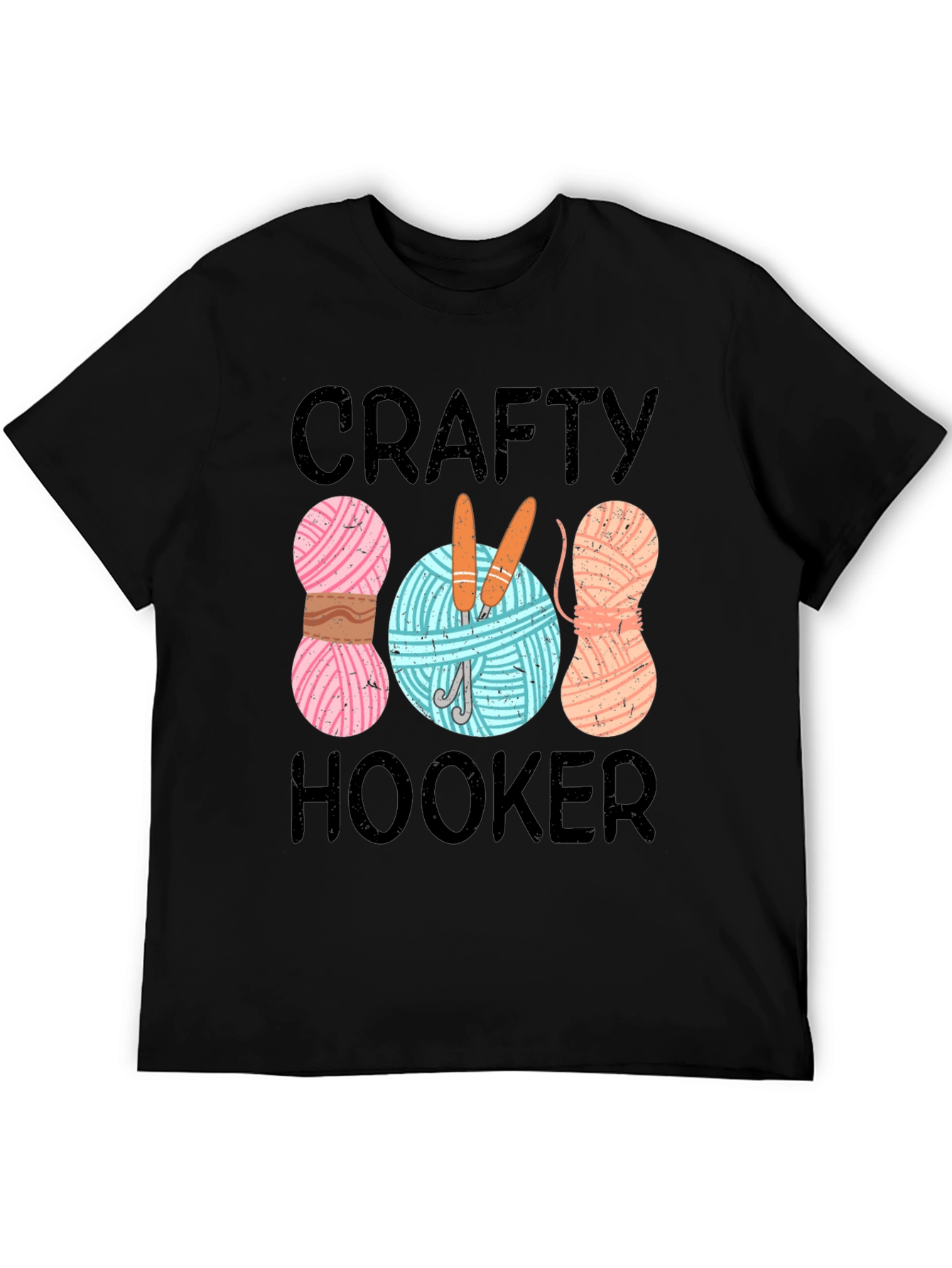 Crafty Hooker T-Shirt: Yarn & Needles Graphic Tee