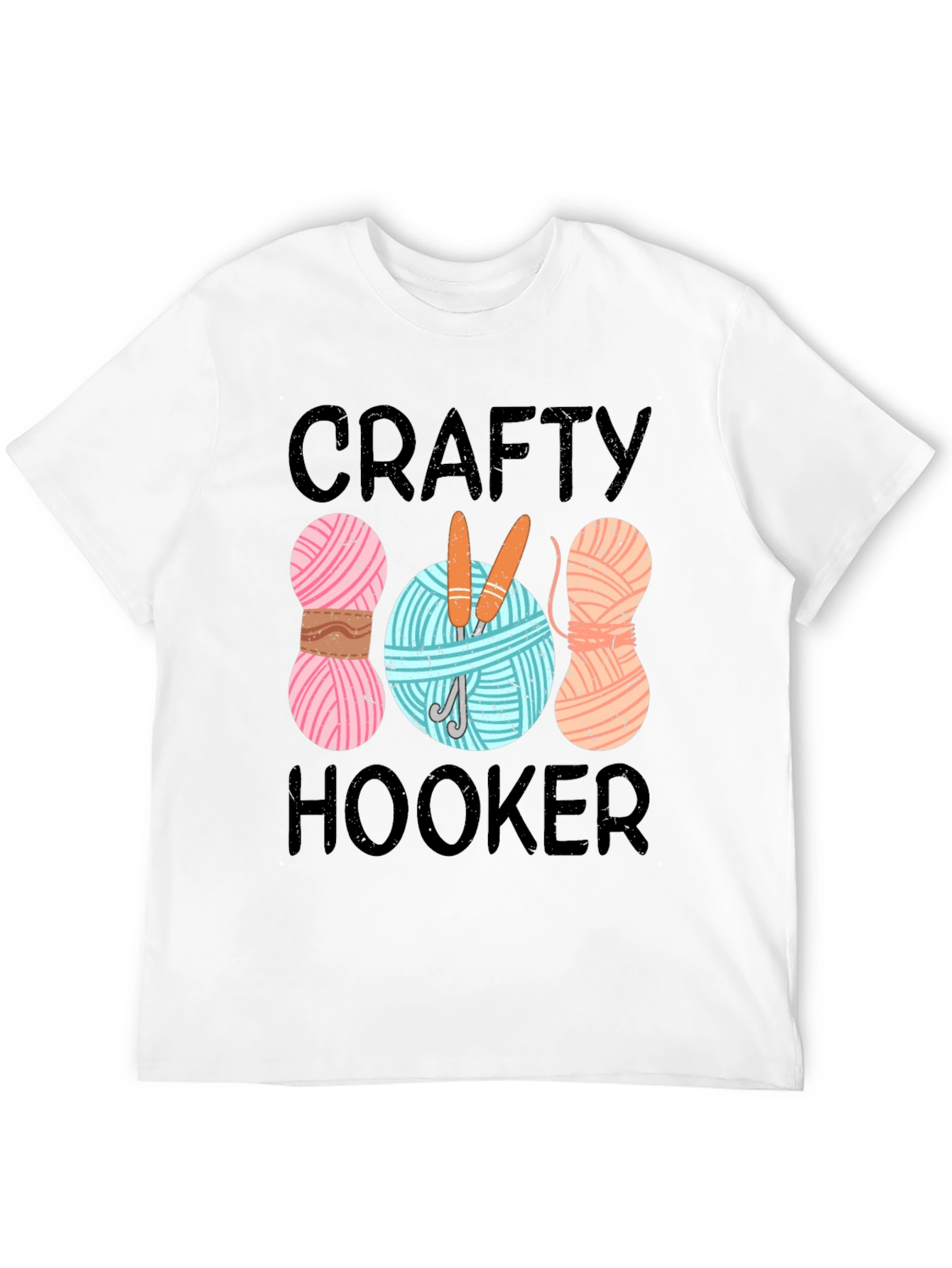 Crafty Hooker T-Shirt: Yarn & Needles Graphic Tee