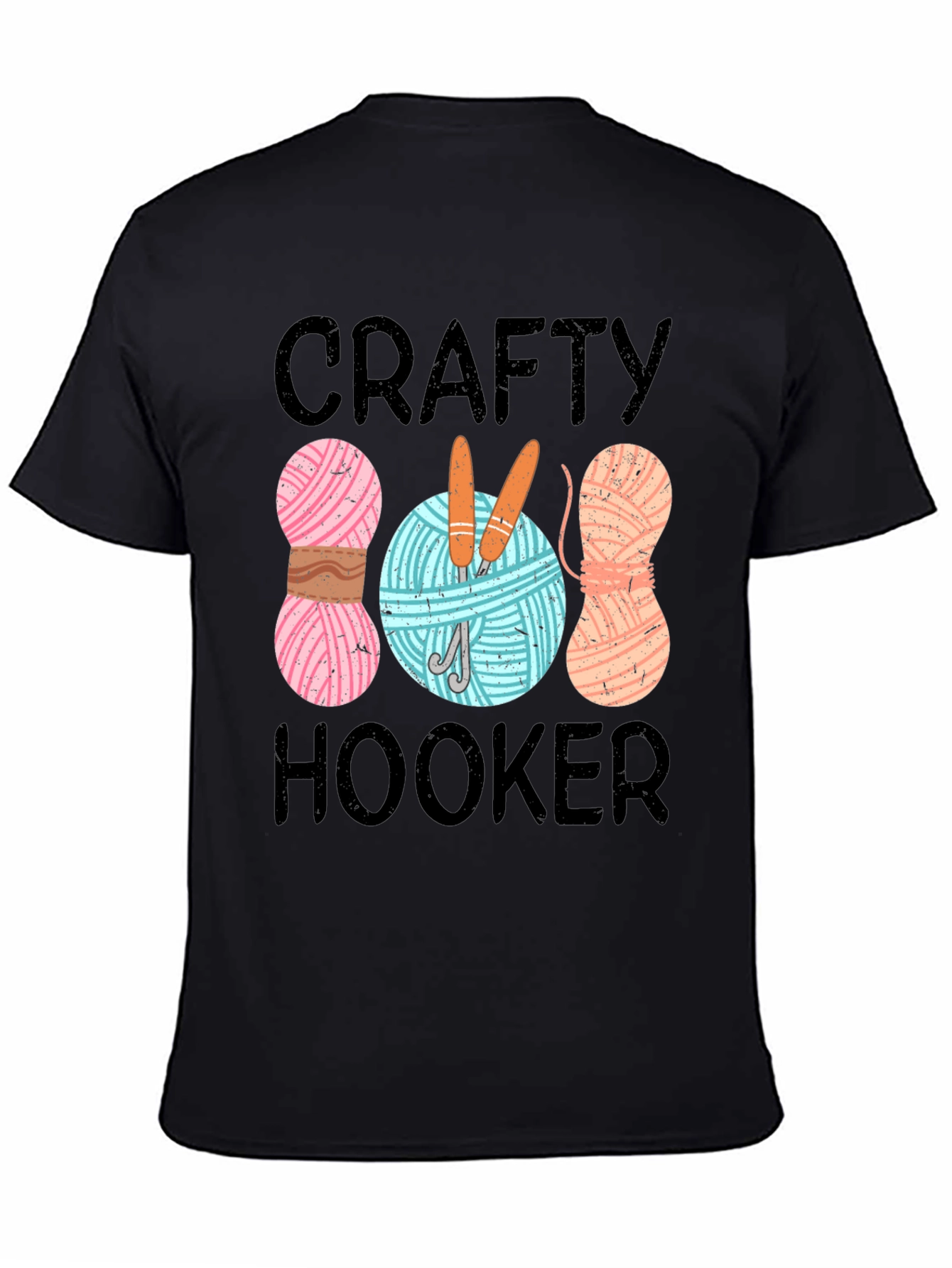 Crafty Hooker T-Shirt: Yarn & Needles Graphic Tee