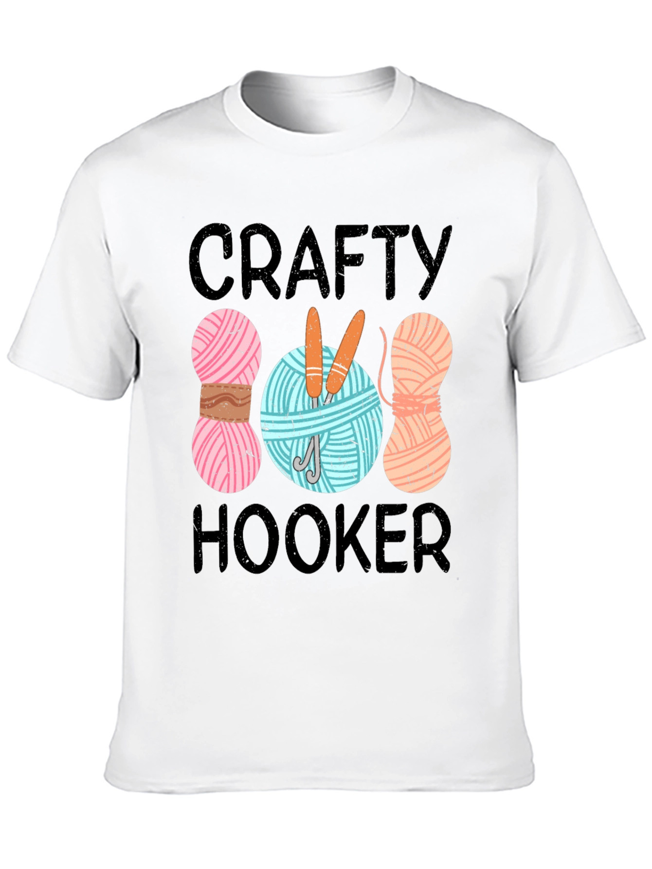 Crafty Hooker T-Shirt: Yarn & Needles Graphic Tee