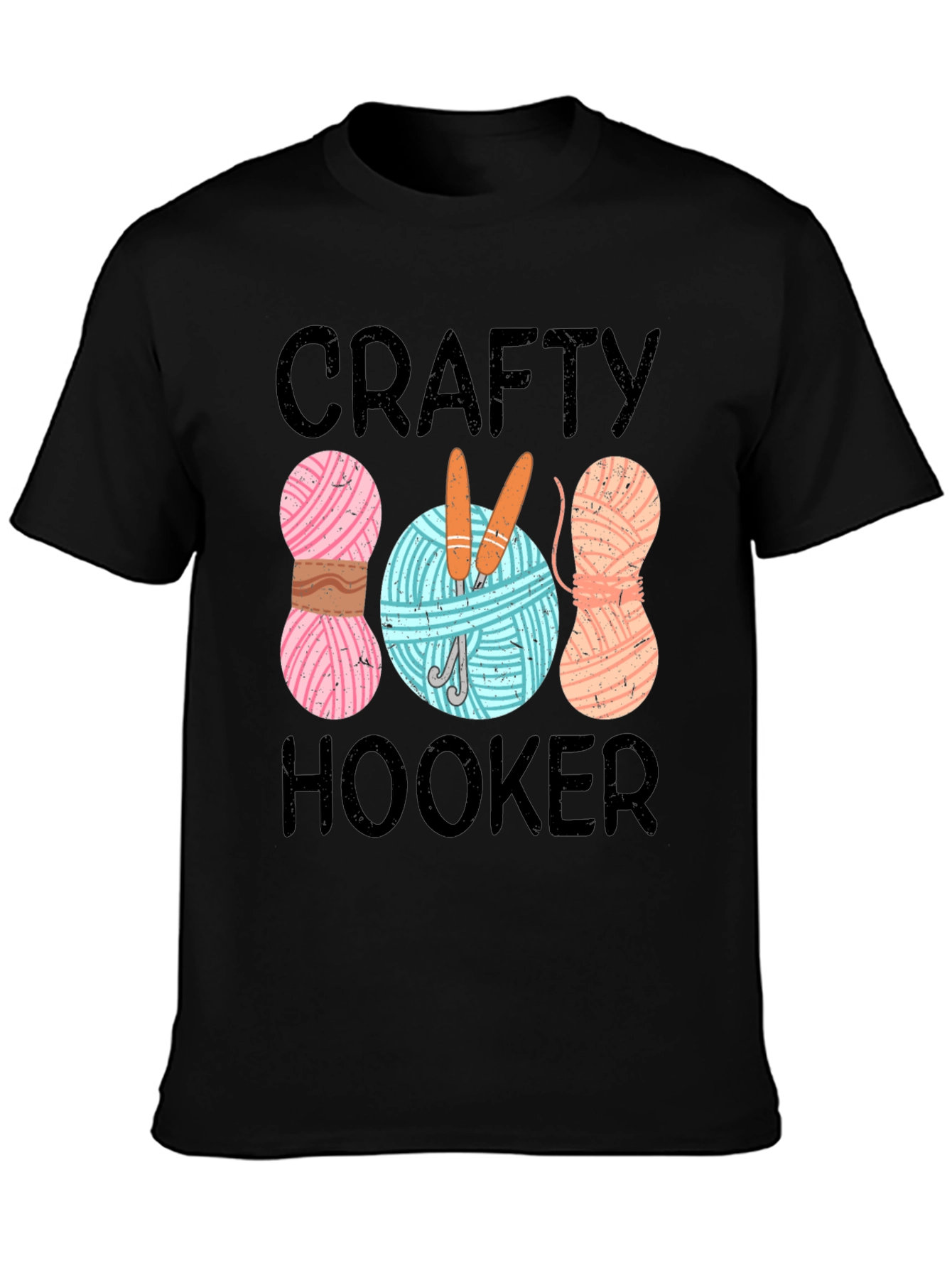 Crafty Hooker T-Shirt: Yarn & Needles Graphic Tee