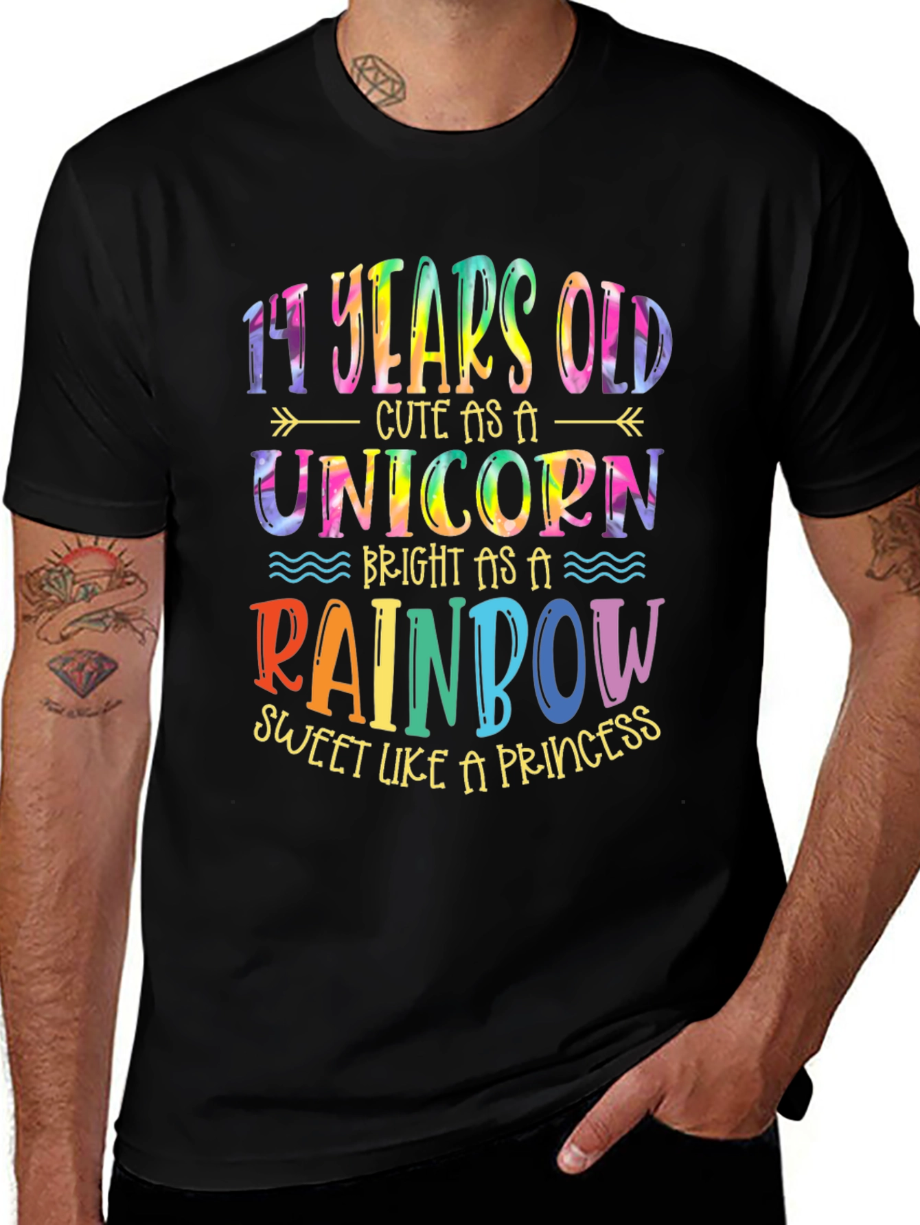 14th Birthday Unicorn Rainbow T-Shirt